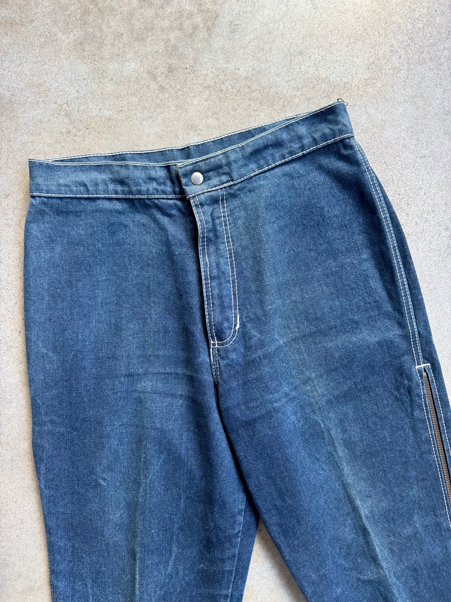 Vintage 1970s Me & Teddy McGee High-Waisted Zip-Up Side Jeans | Waist 32”