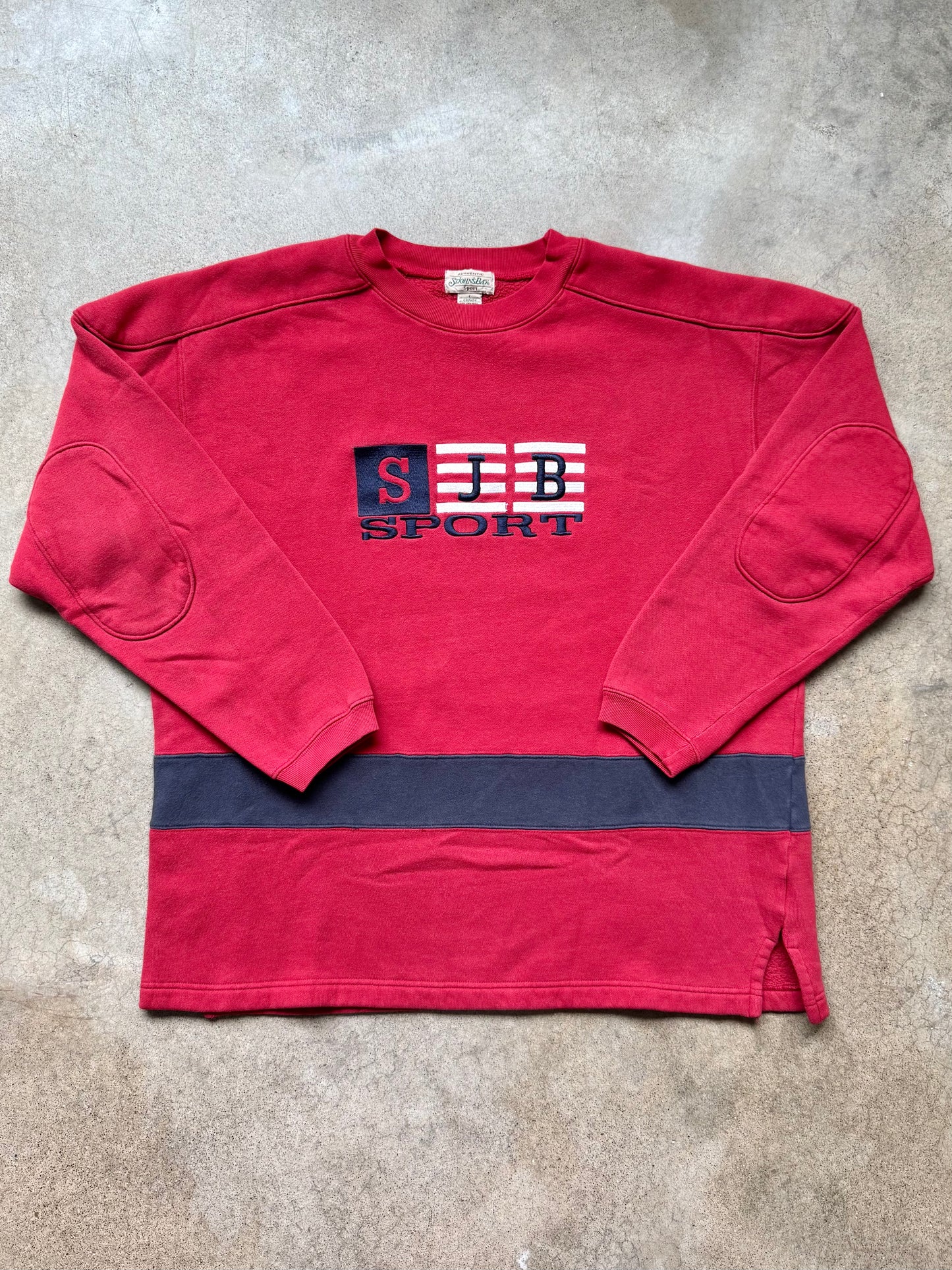 Vintage 1990s St. John’s Bay Sport Embroidered Red Crewneck Sweatshirt | Large