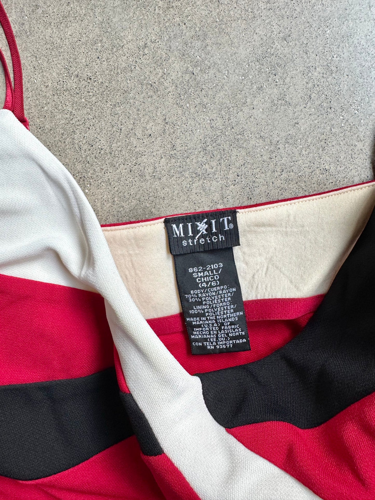 Vintage 1990s Mixit Red & Black Tank Top | Small