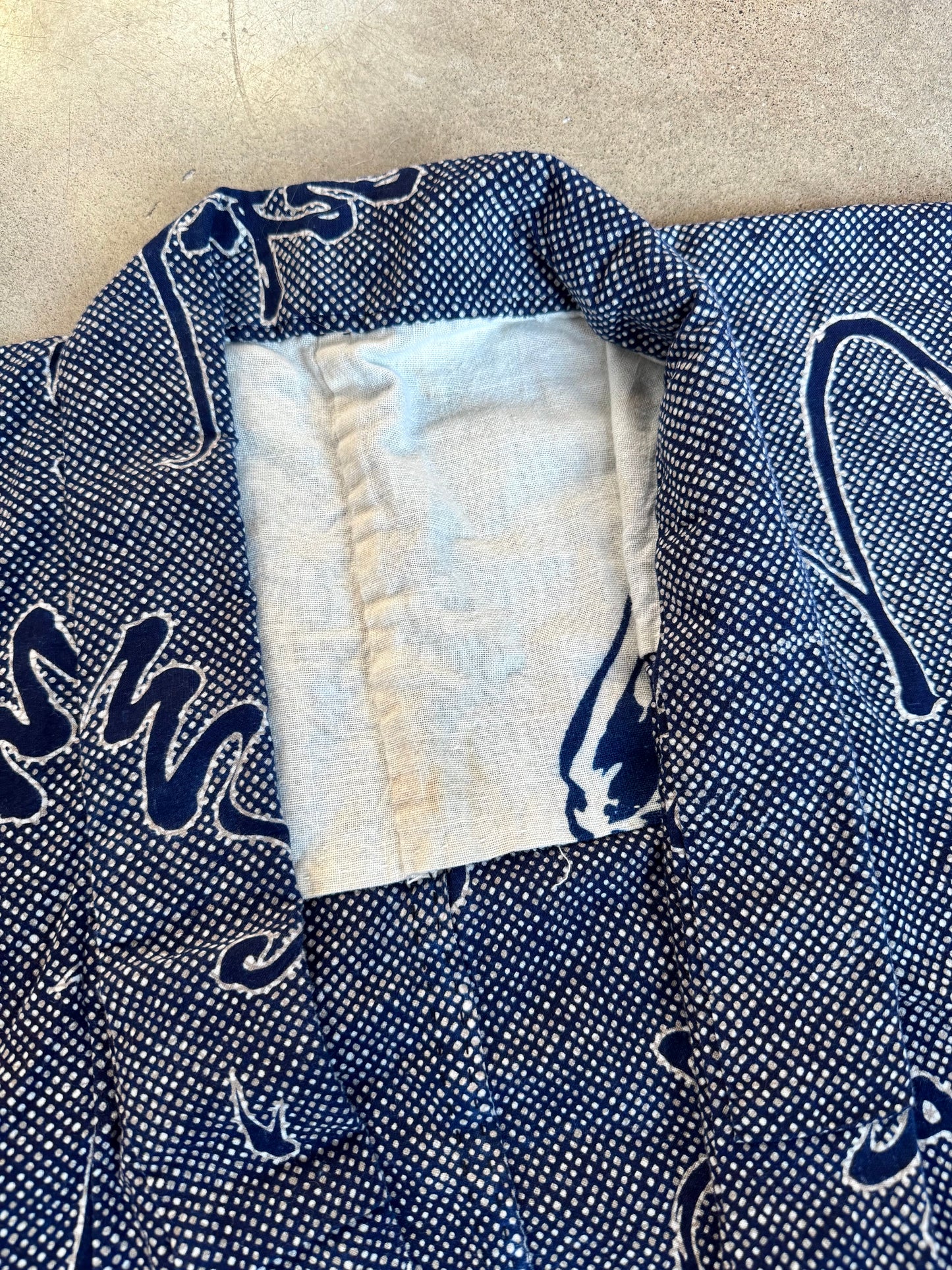 Vintage Japanese Calligraphy Pattern Cotton Yukata Kimono | Large