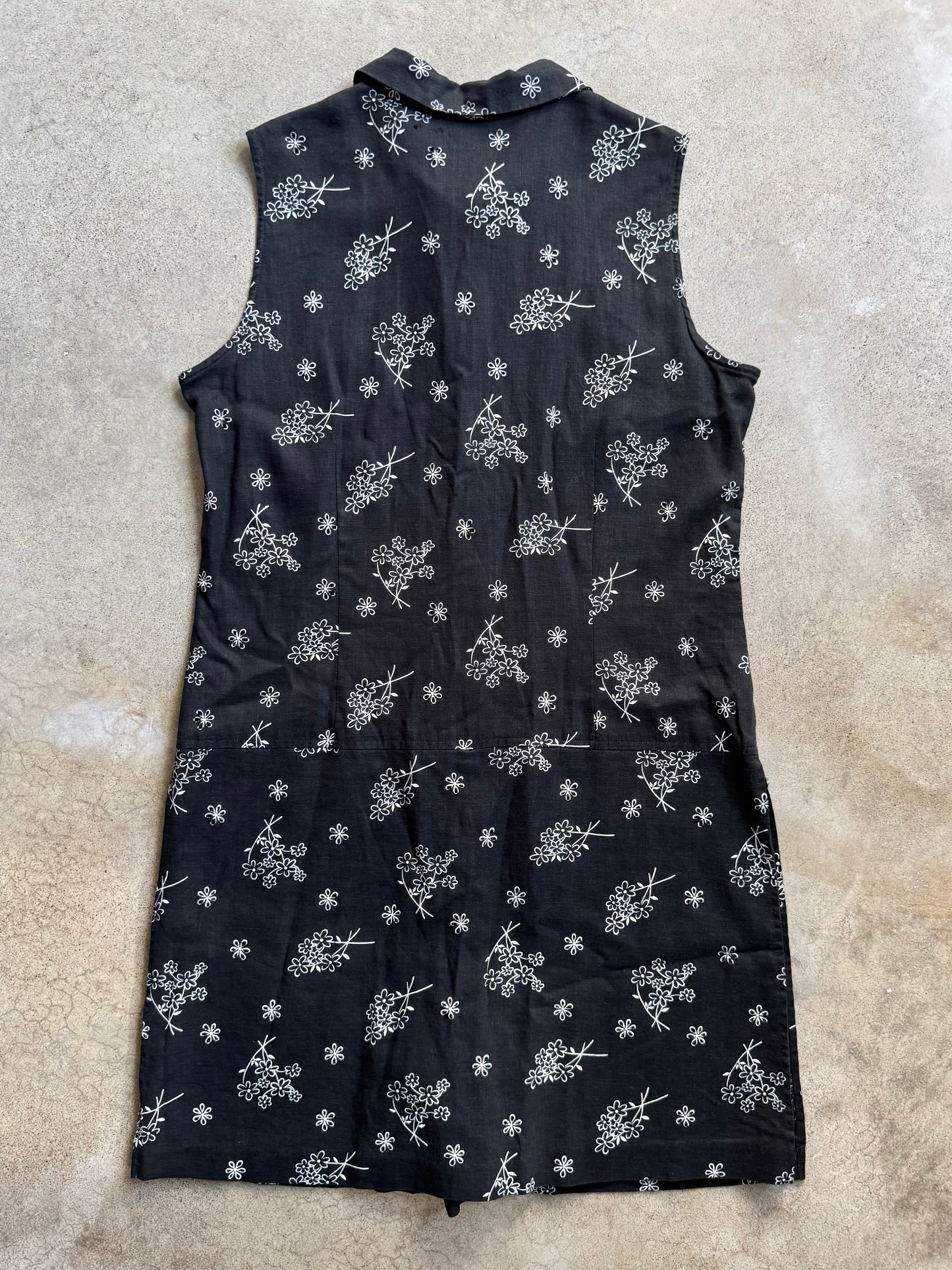 Liz Claiborne Black Floral Button-Front Sleeveless Skort Dress | Large