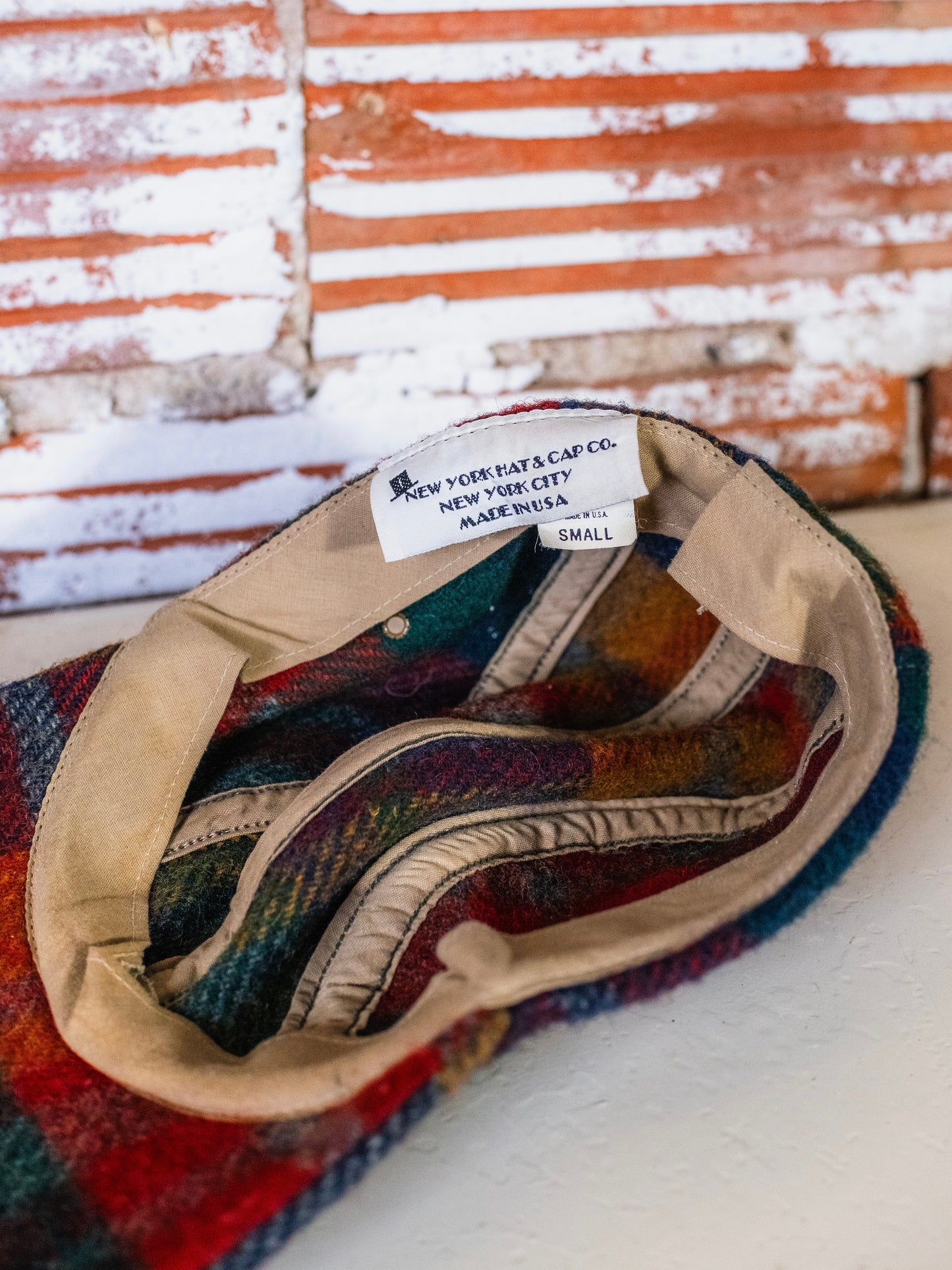 Vintage 1980s New York Hat & Cap Co. Plaid Wool Hat | Small