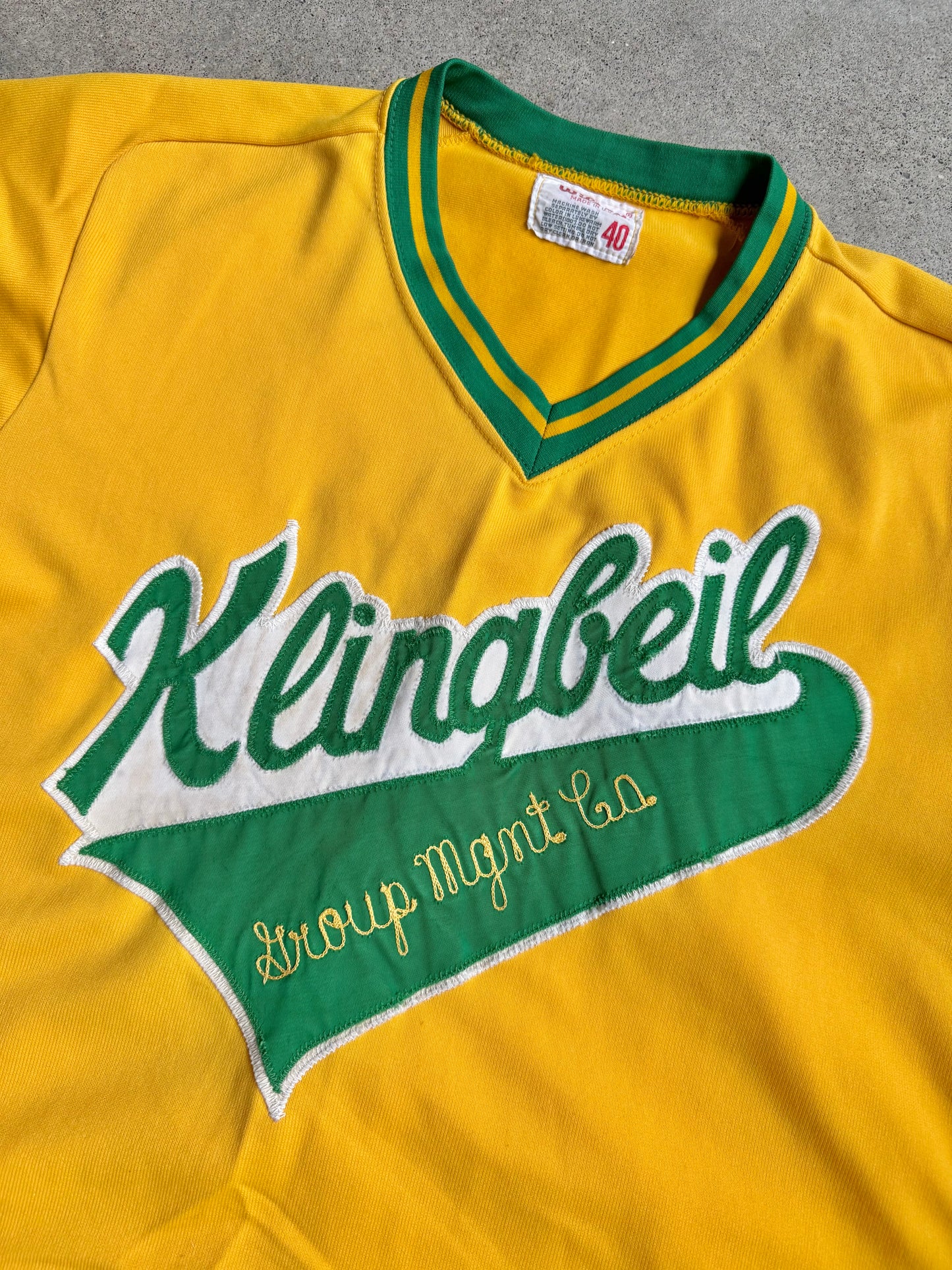 Vintage 1980s Wilson Klingbeil Management #7 Baseball Jersey | M/L