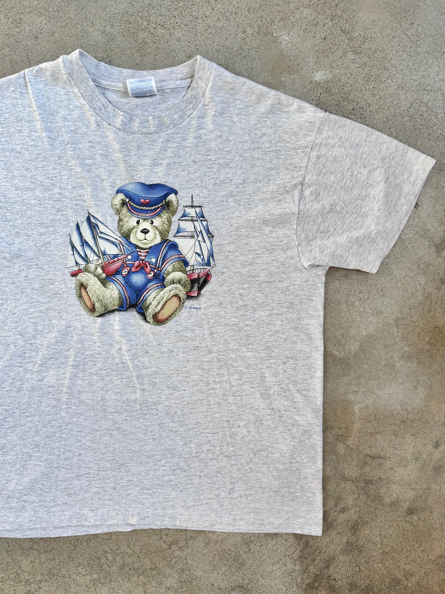 Vintage 1990s Sailor Teddy Bear Graphic Tee | Large