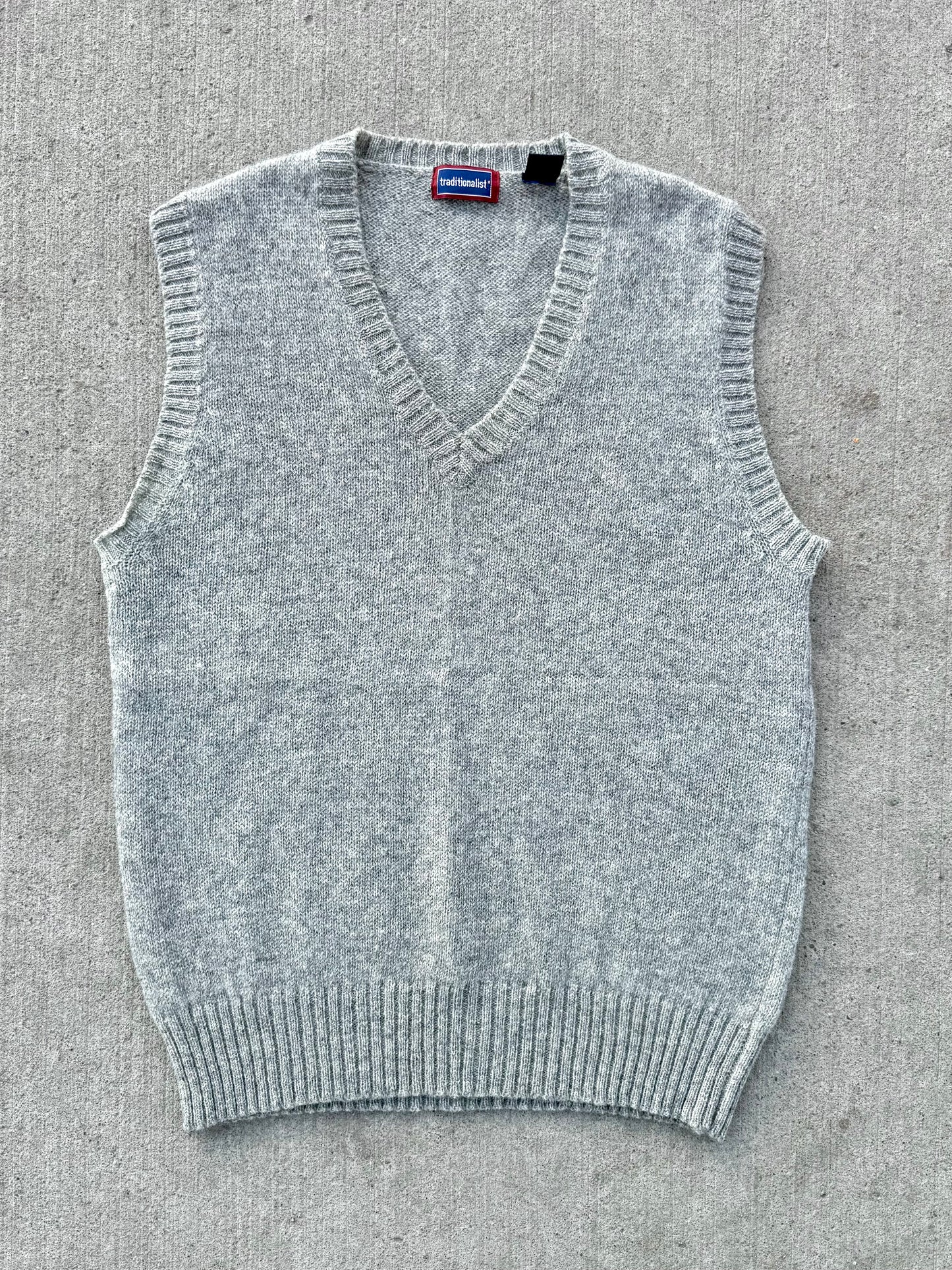 Vintage Grey Shetland Wool Sweater Vest | Large