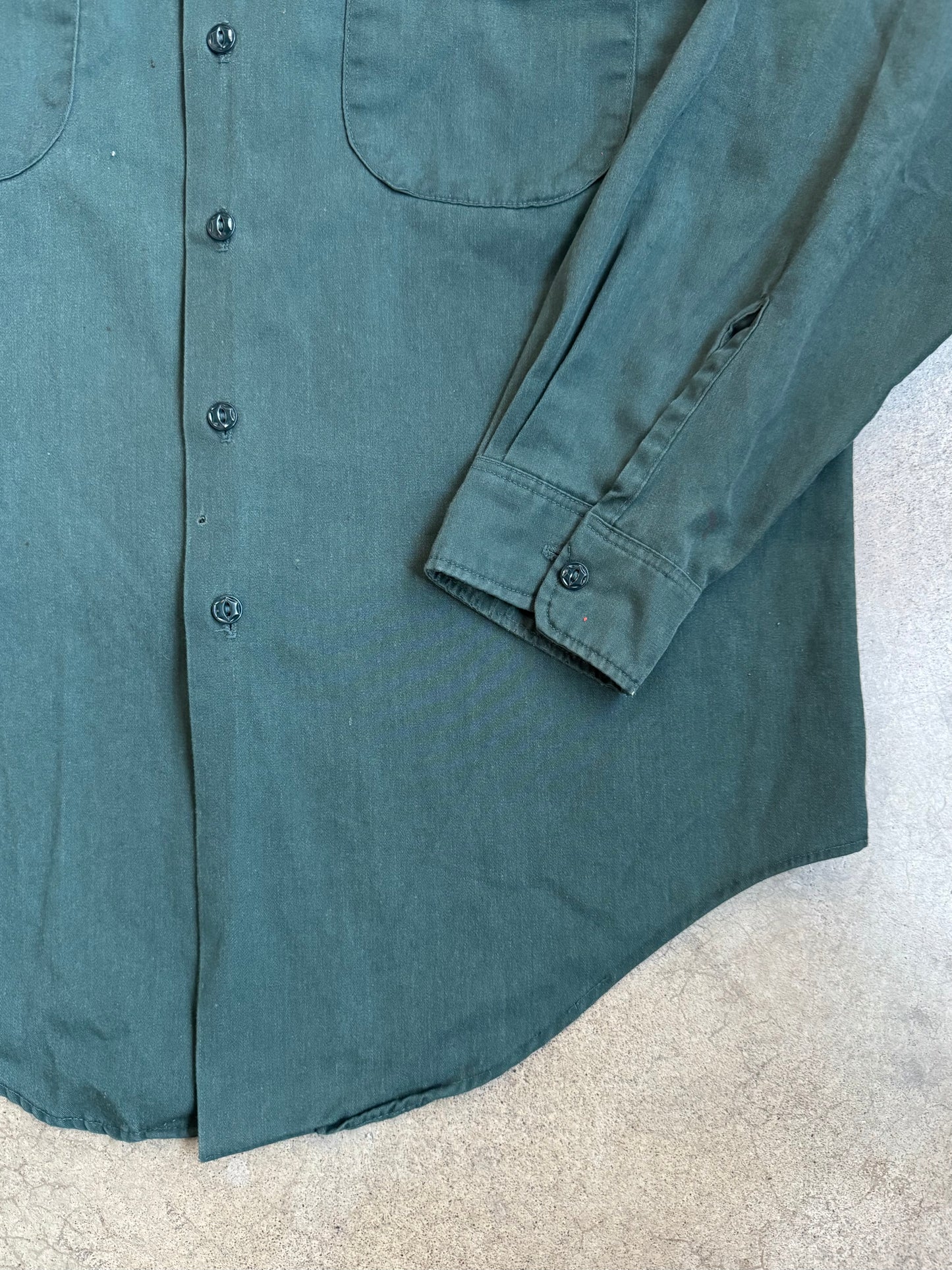 Vintage 1970s Ohio University Physical Plant Patched Utility Shirt | L/XL