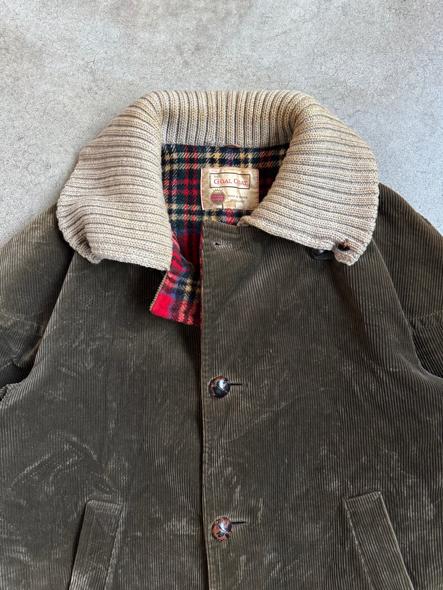 Vintage 1970s Zero King “The Goal Coat” Green Corduroy Wool Lined Winter Jacket | 40