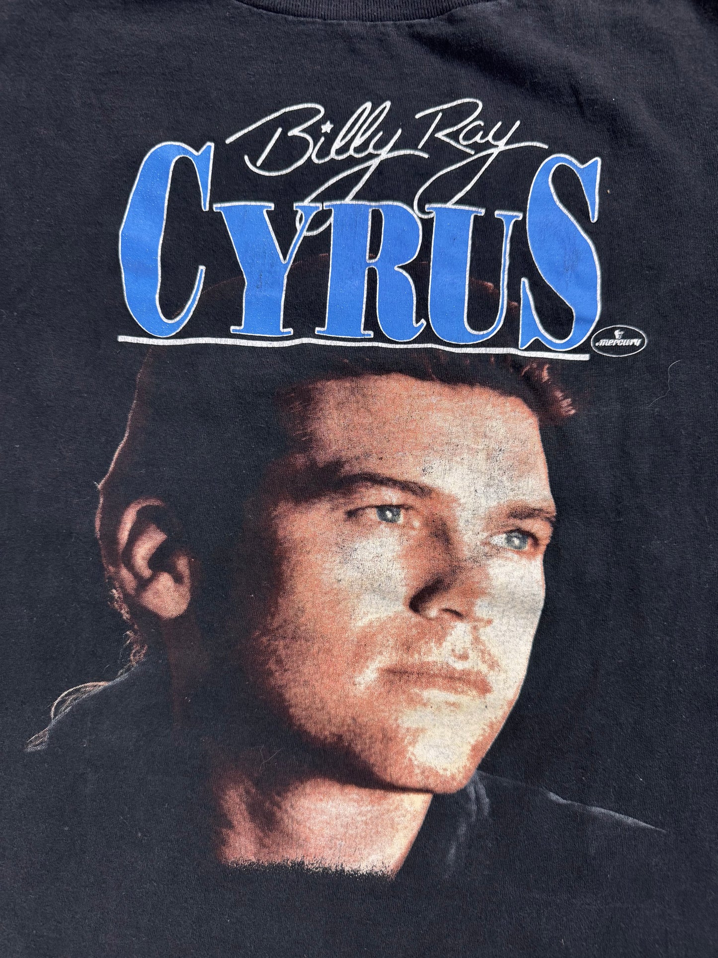 Vintage 1990s Billy Ray Cyrus Black Graphic Tee | XL