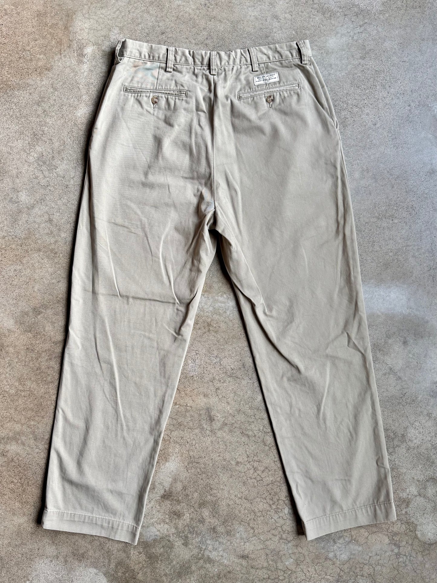Vintage 1990s Polo Ralph Lauren “Prospect Pant” Khaki Chino Trousers | 34x30