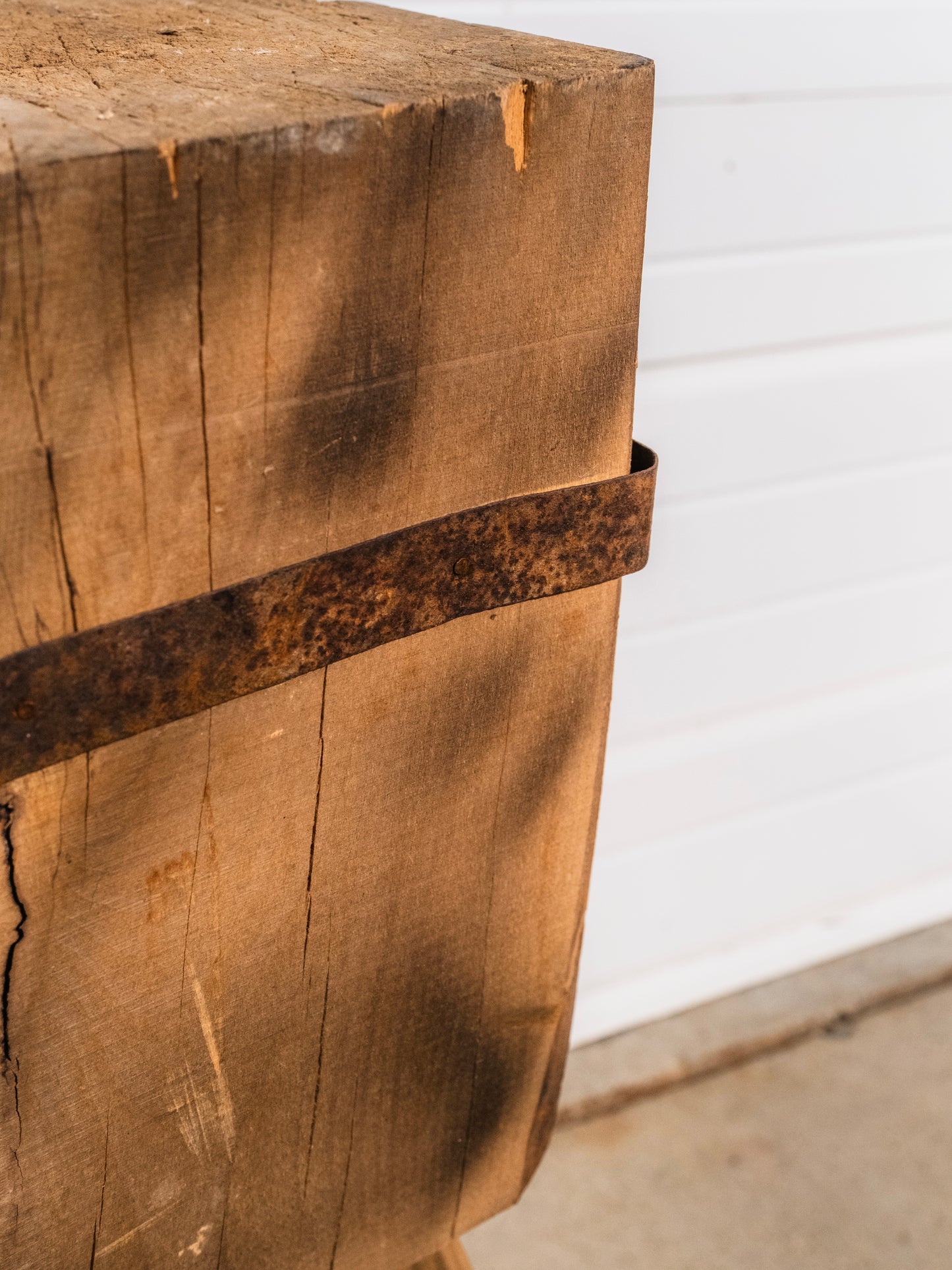Vintage 1940s Wood 3-Legged Chopping Block Stand