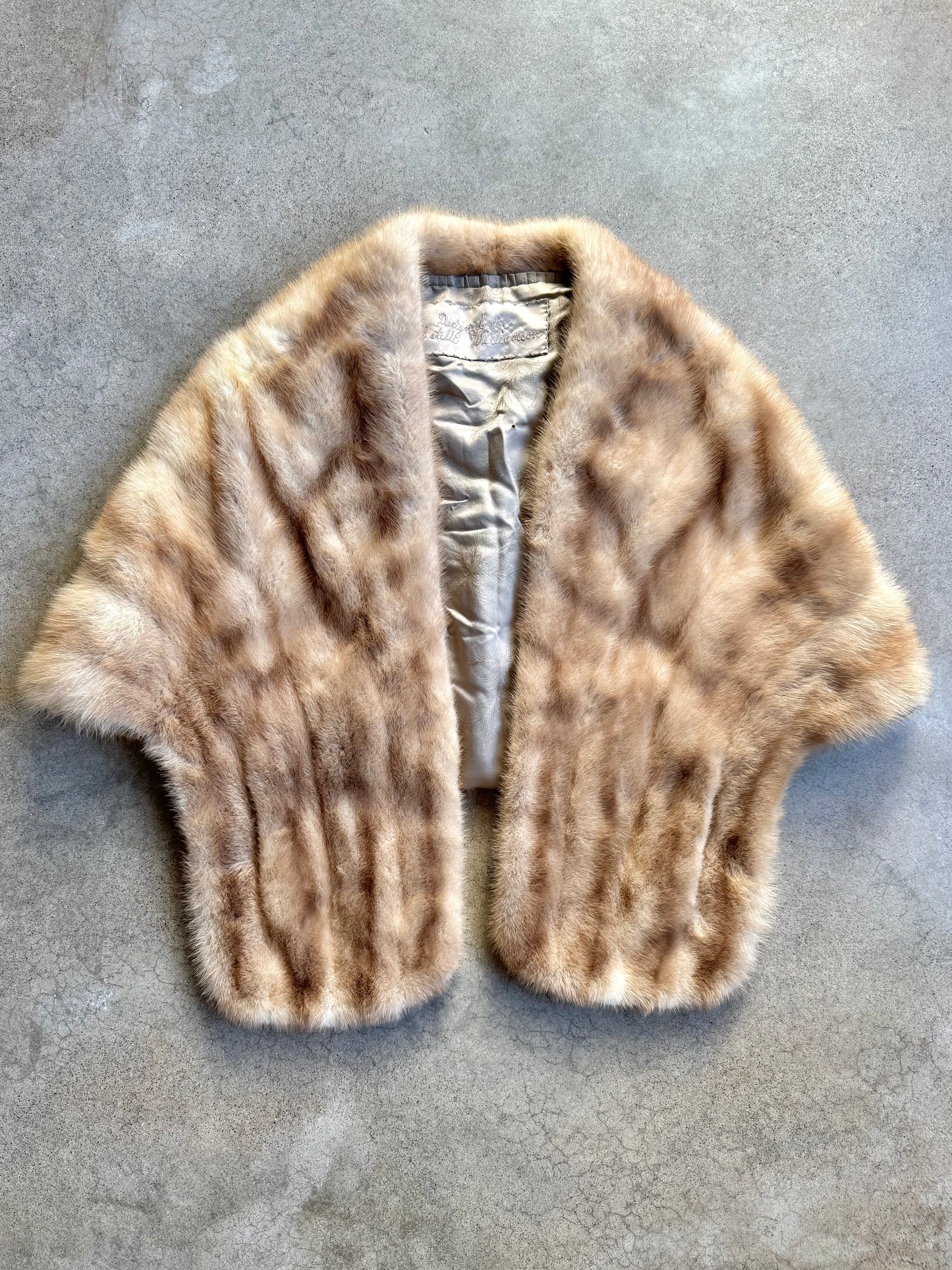 Vintage 1950s Genuine Blonde Mink Fur Stole