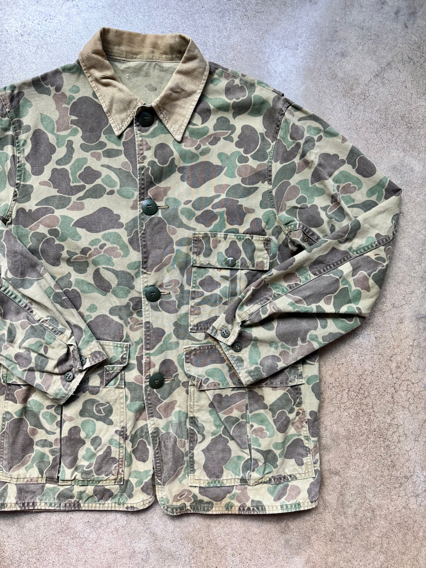 Vintage 1960s Ted Williams for Sears Canvas Camo Hunting Jacket | Large