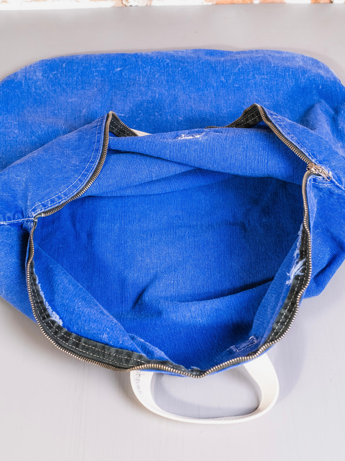 Vintage 1970s Handmade Blue Denim Oversized Tote Bag