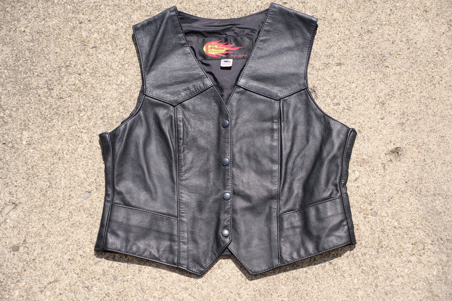 Vintage PNC Leather Motorcycle Vest