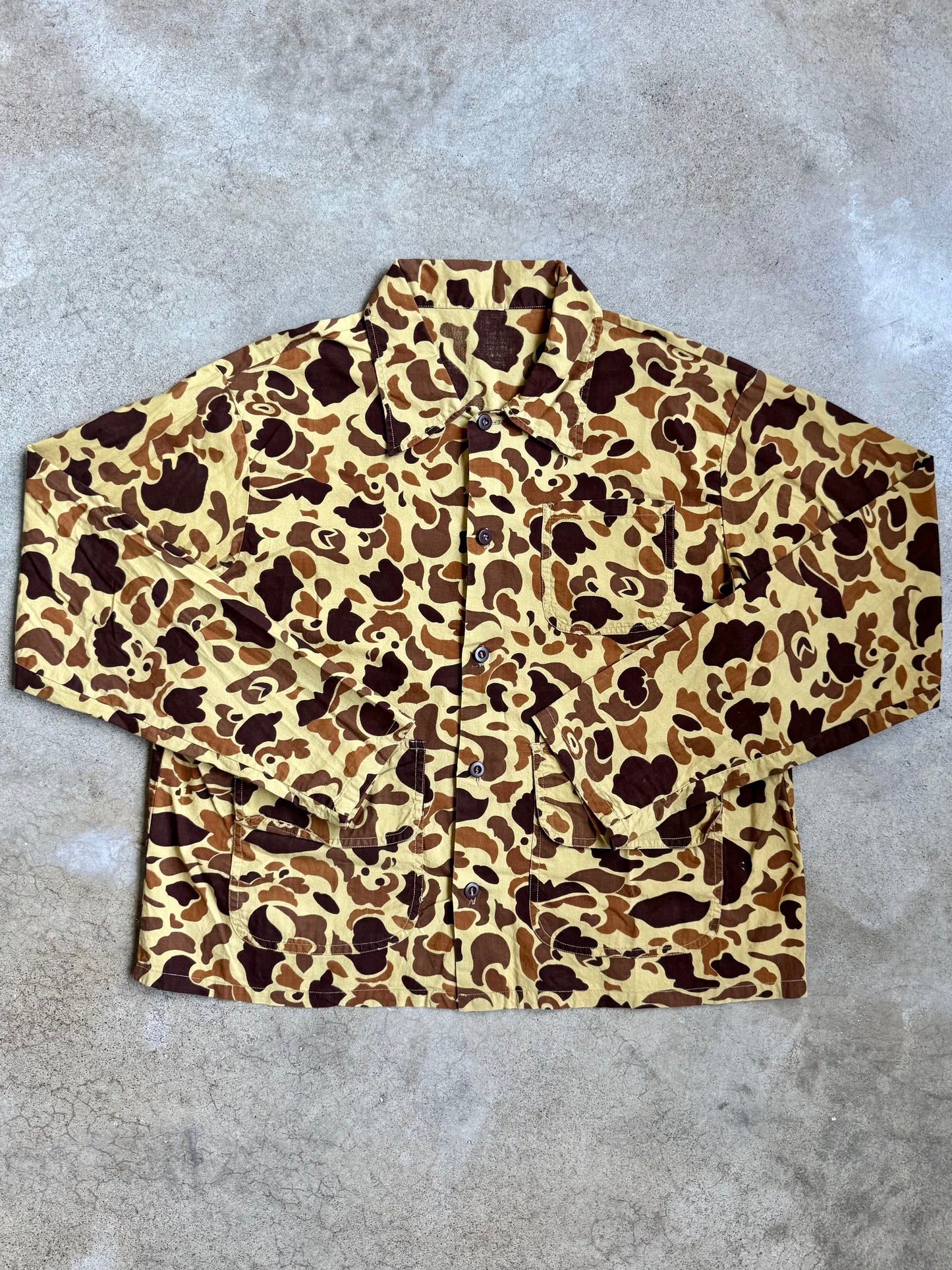 Vintage 1980s Black Sheep Camo Lightweight Cotton Hunting Jacket | L/XL