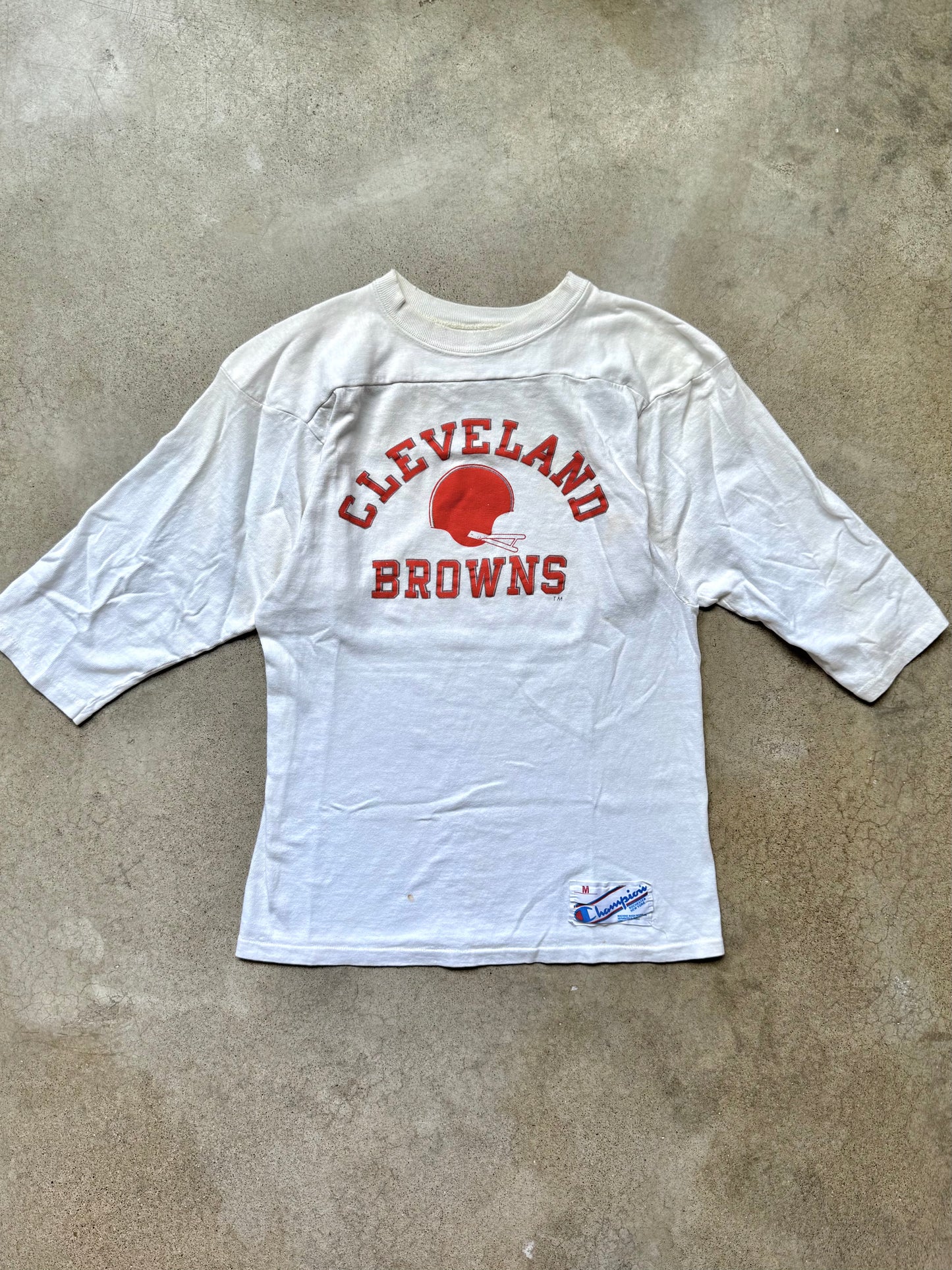 Vintage 1980s Champion Cleveland Browns Cotton Football Tee | Medium