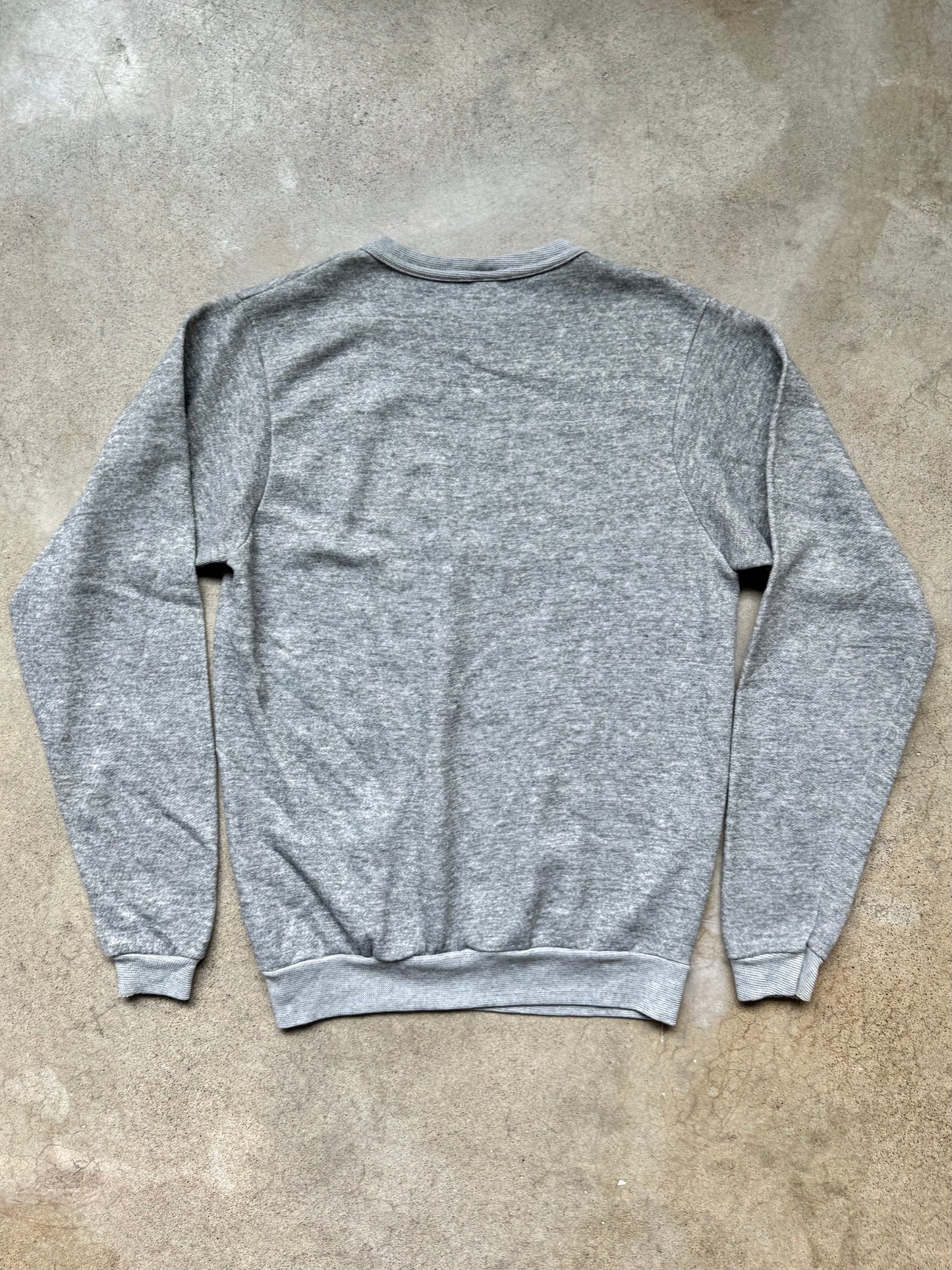 Vintage 1980s Argyle Print Grey Crewneck Sweatshirt | Small