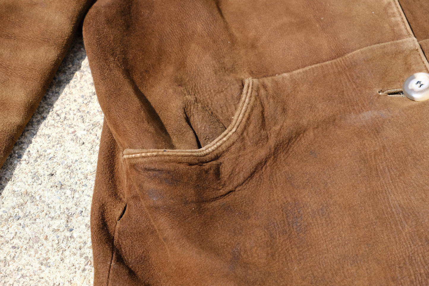 Vintage Leather Farm Coat | Brown