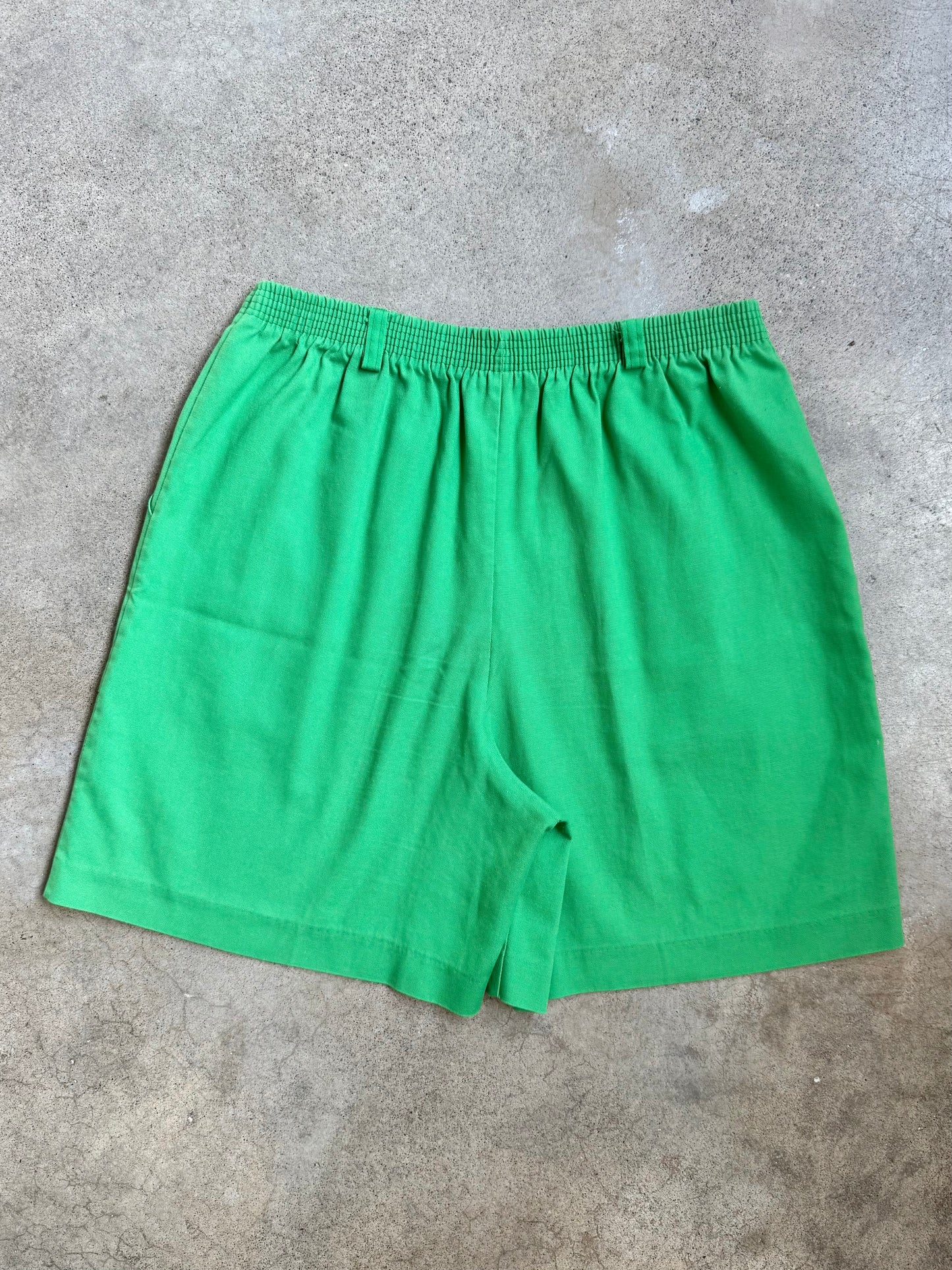 Vintage 1970s Green & Navy Anchor Patch Summer Shorts | Medium