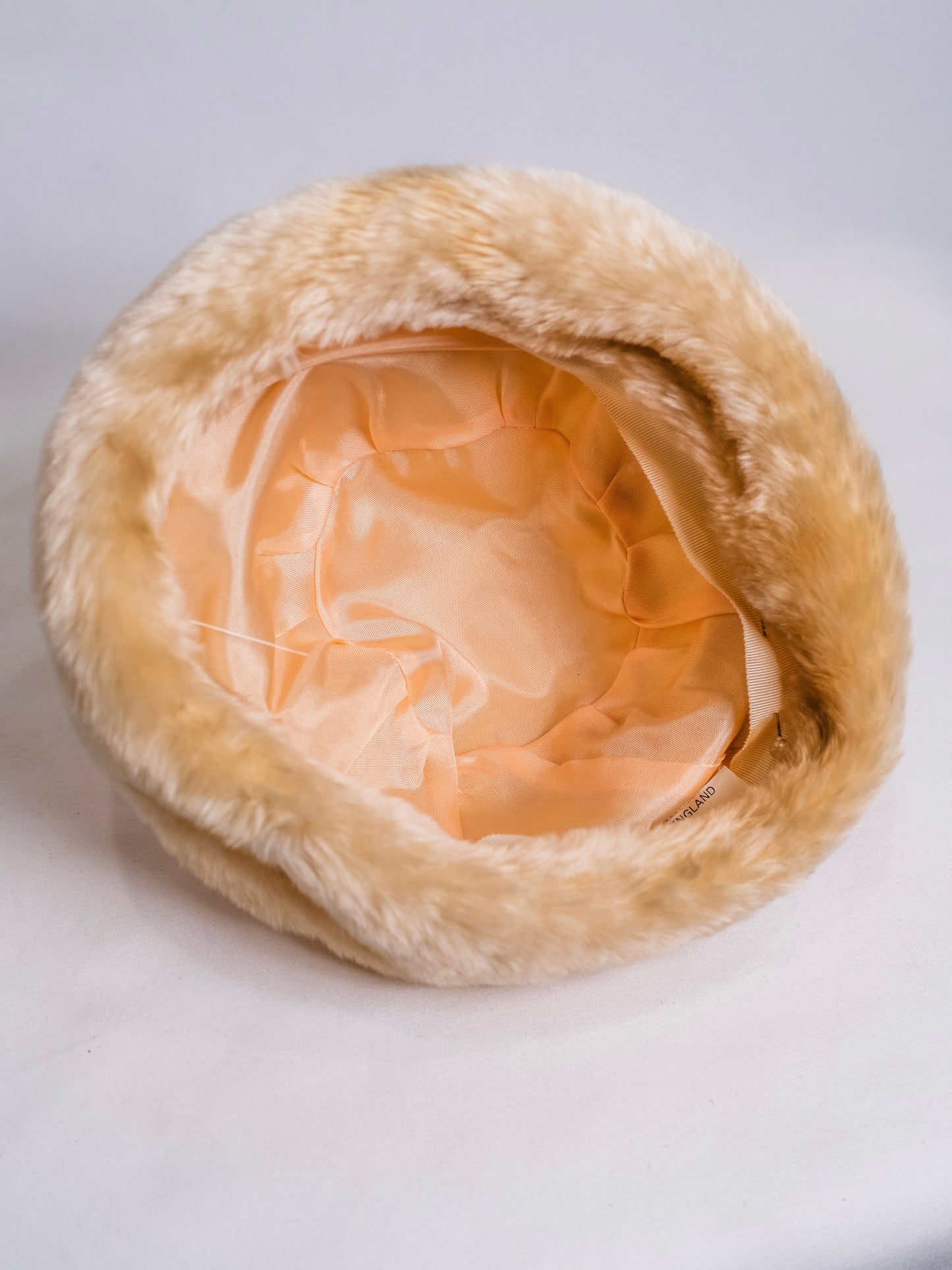 Vintage 1960s Cream Faux Fur Hat