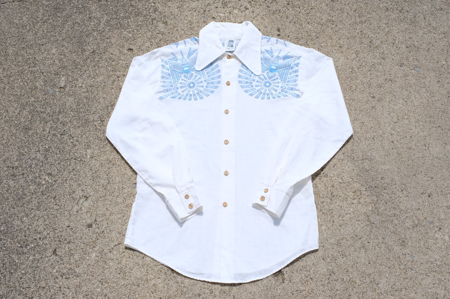 Vintage Kennington Native American Print Button-Up Shirt