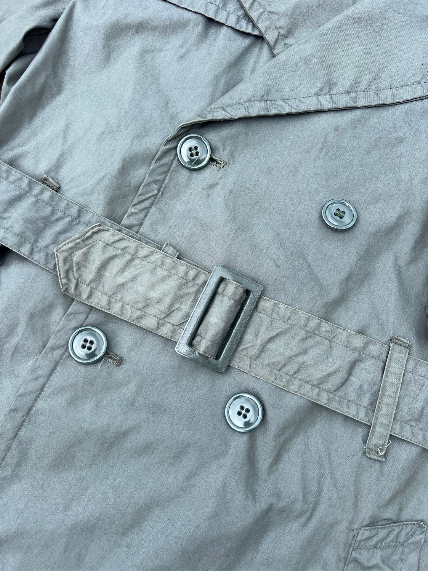 Vintage 1960s Military Issue Green Trench Raincoat | M/L