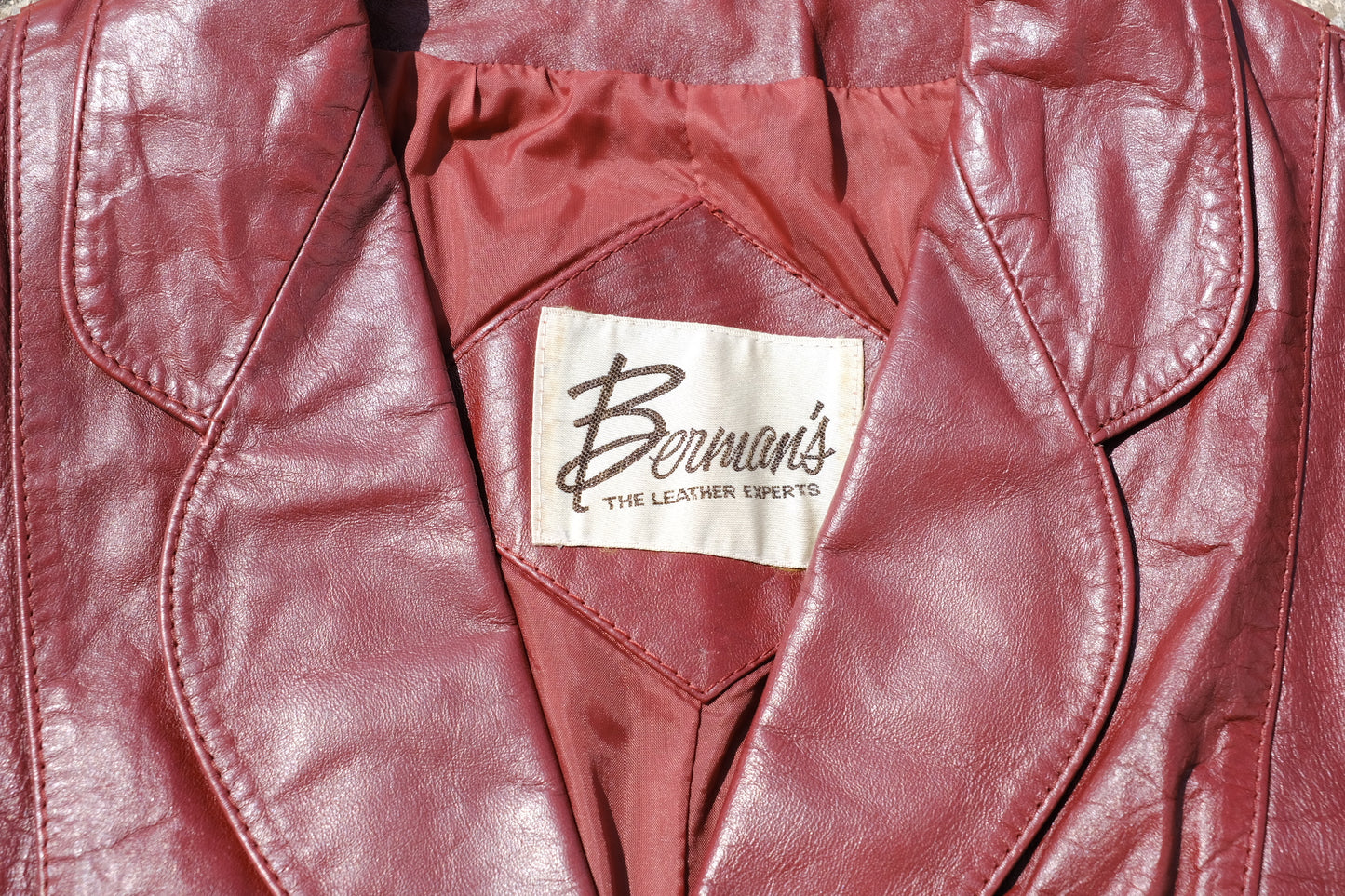 Vintage Bermans Red Leather Jacket