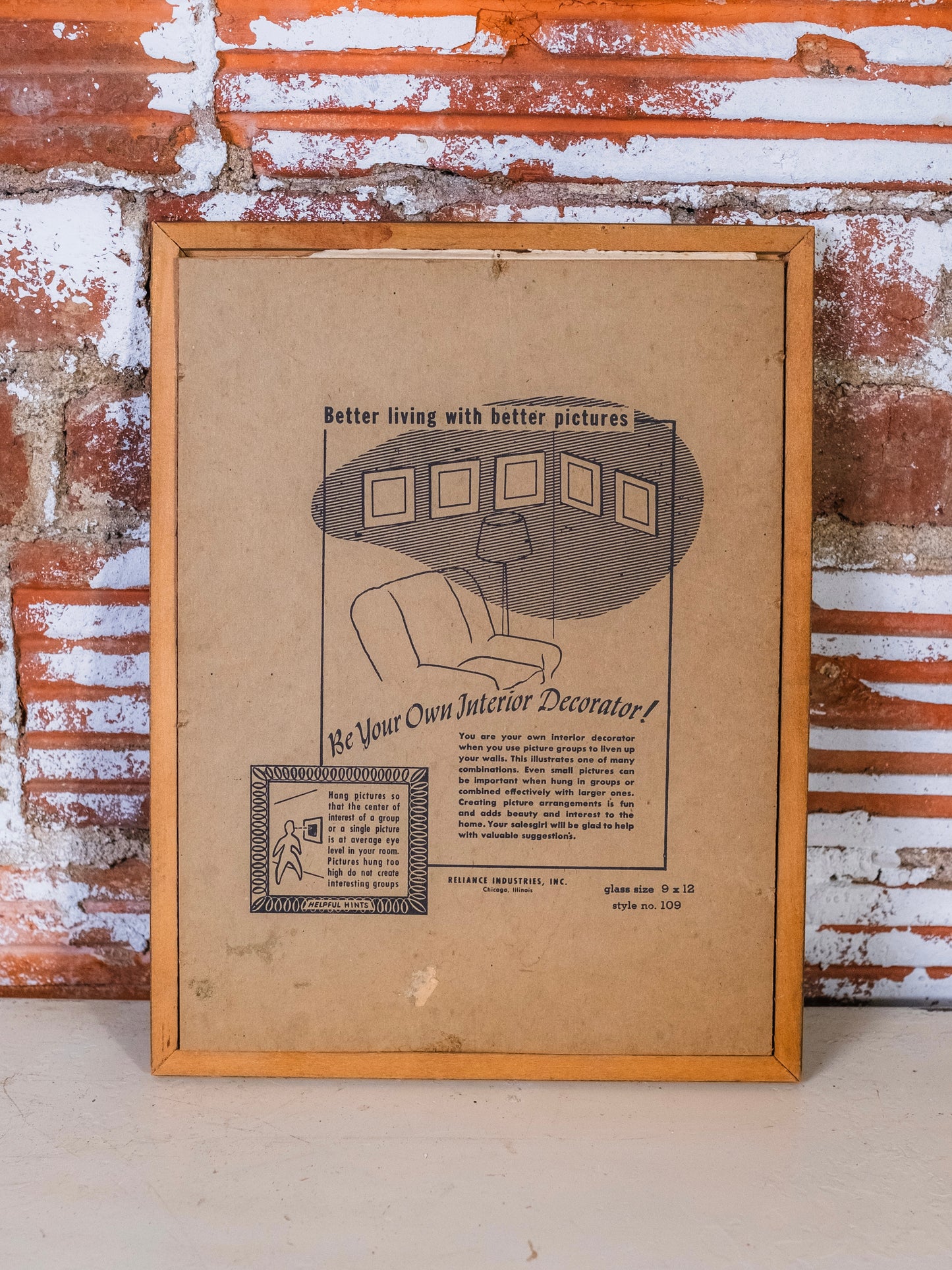 Vintage Framed “Wines, Cocktails, and Canapés” Illustration Artwork