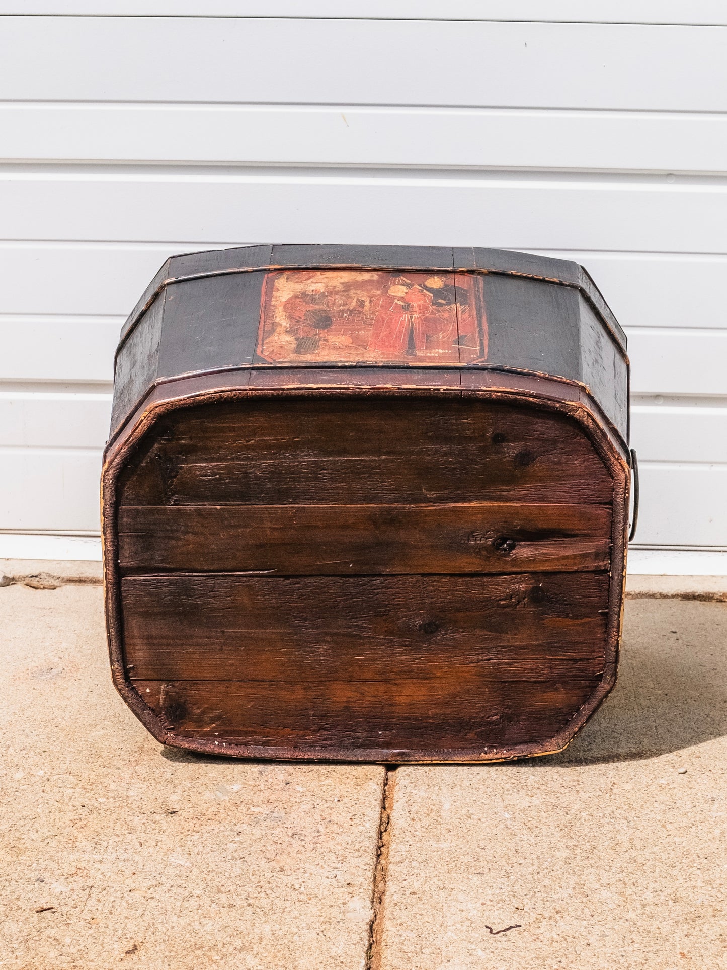 Antique 1900s Wood Lacquered Chinese Rice Chest