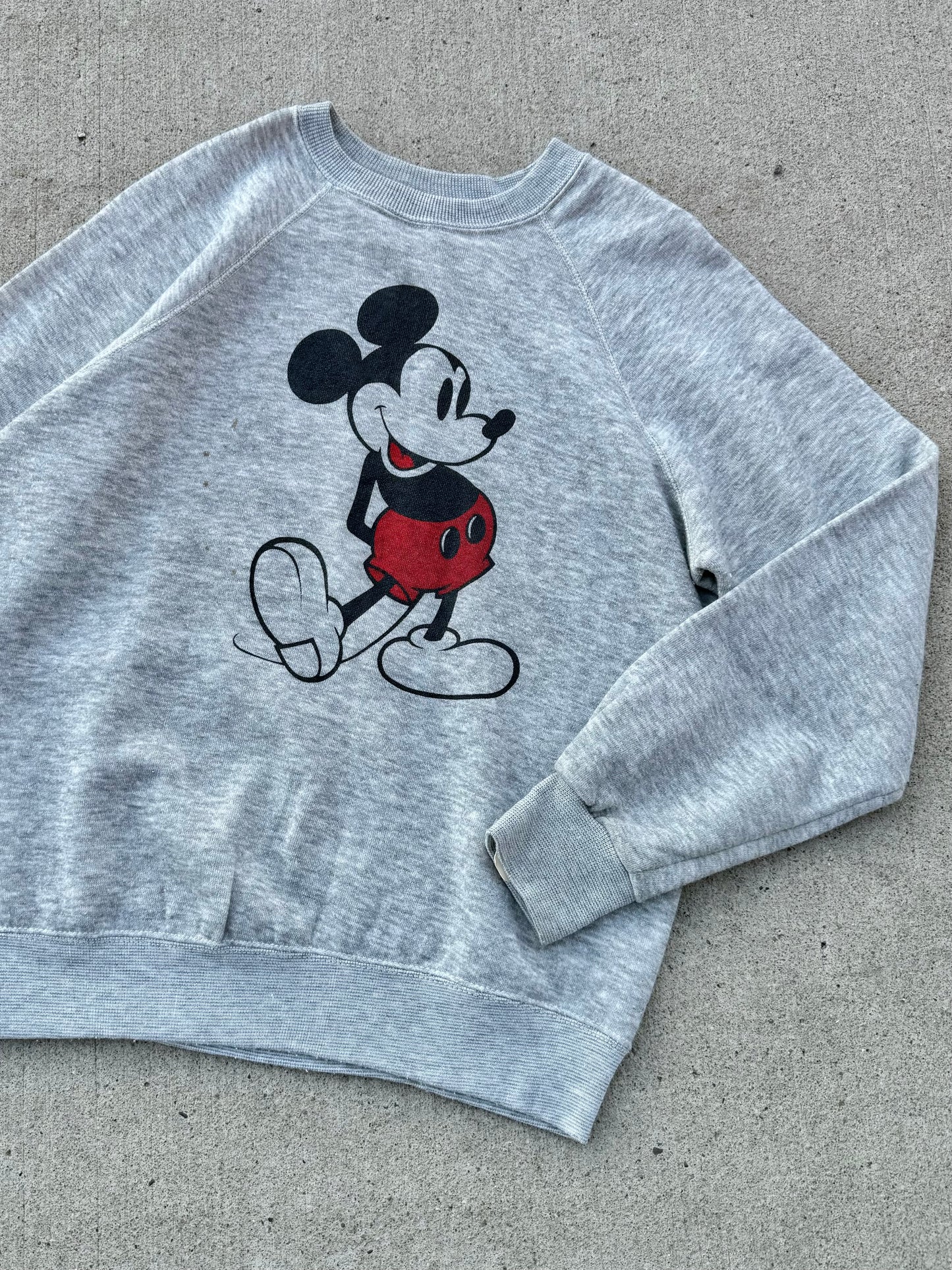 Vintage 1980s Mickey Mouse Raglan Sweatshirt | Large