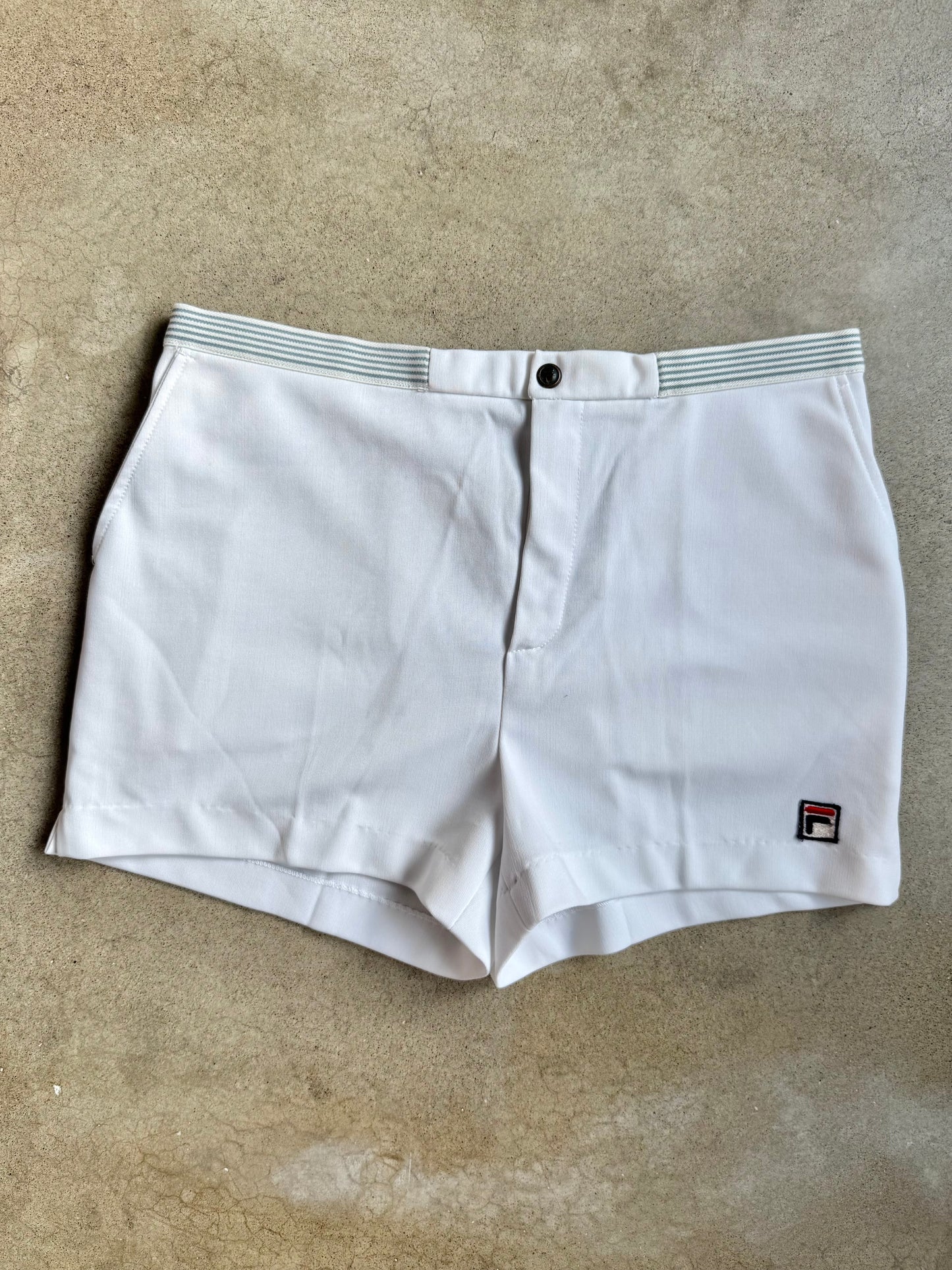 Vintage 1980s Fila Bjorn Borg White Athletic Tennis Shorts | Waist 34”