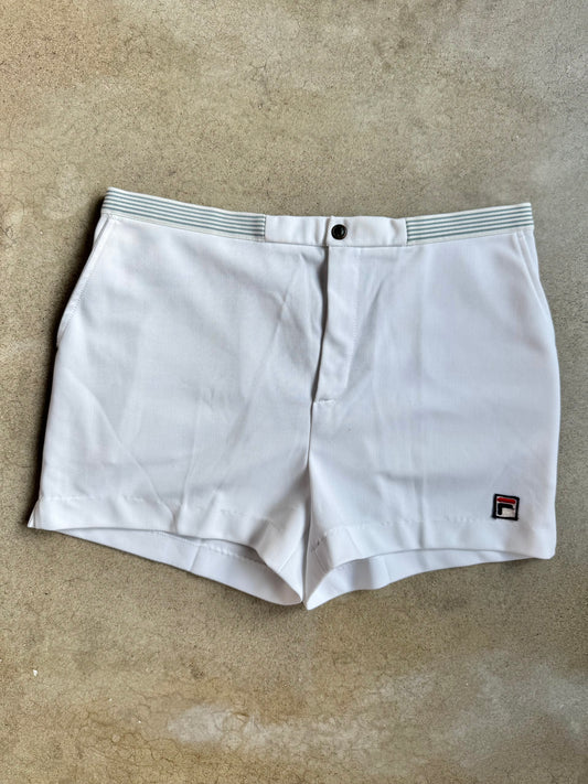 Vintage 1980s Fila Bjorn Borg White Athletic Tennis Shorts | Waist 34”