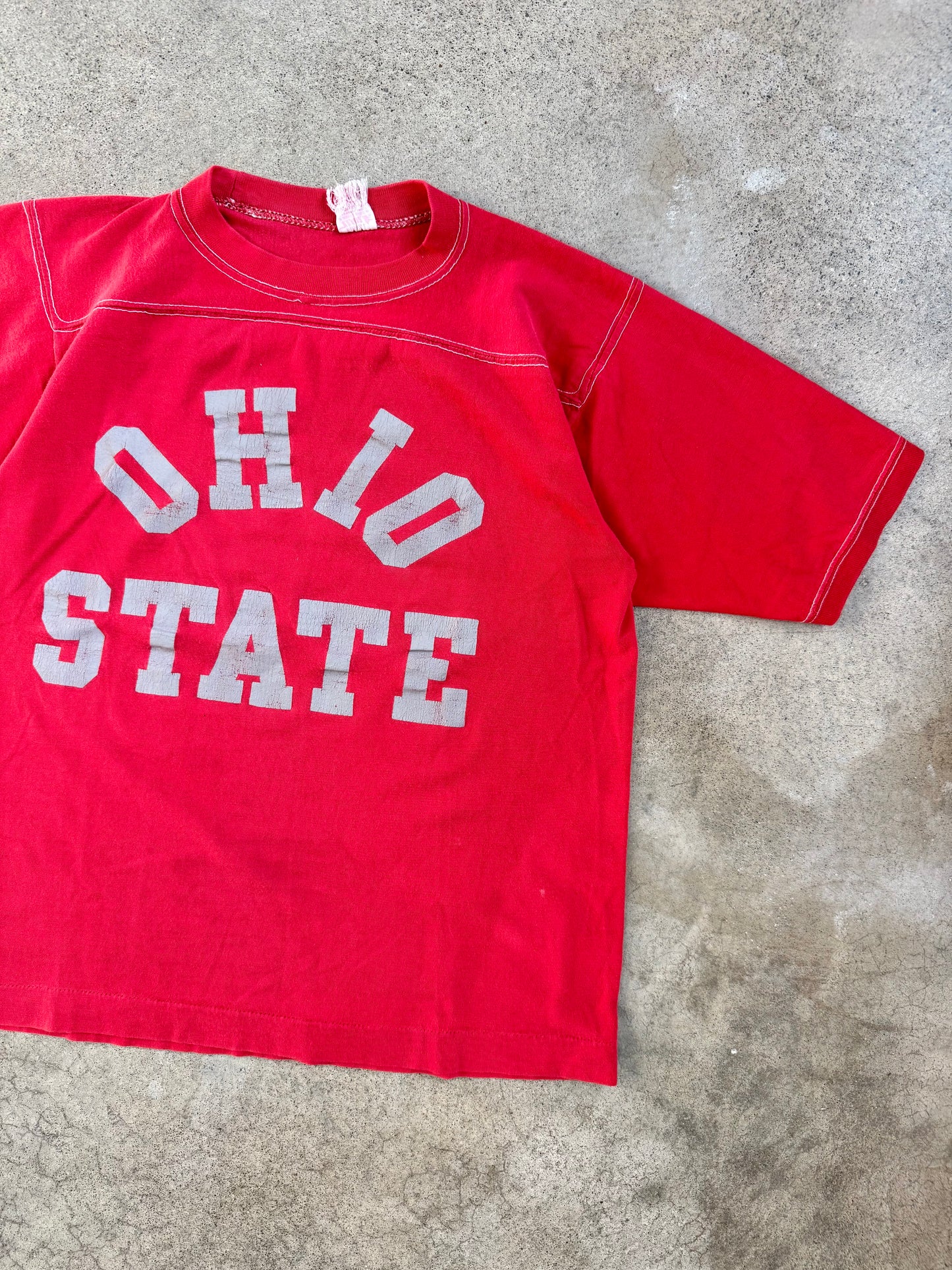 Vintage 1970s H. Wolf & Sons Red Ohio State Athletic Tee | S/M