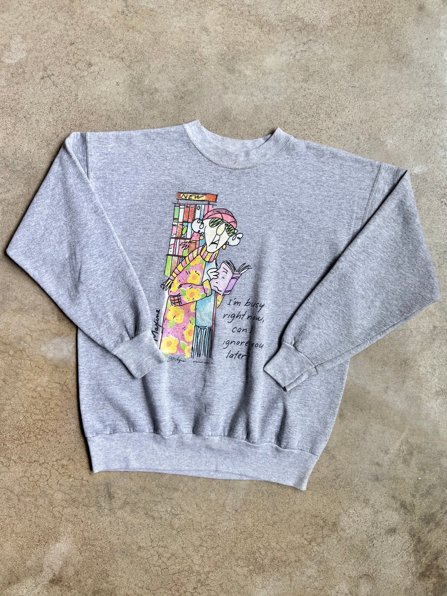 Vintage 1990s Hallmark Shoebox Maxine “Busy Right Now” Crewneck Sweatshirt | Large