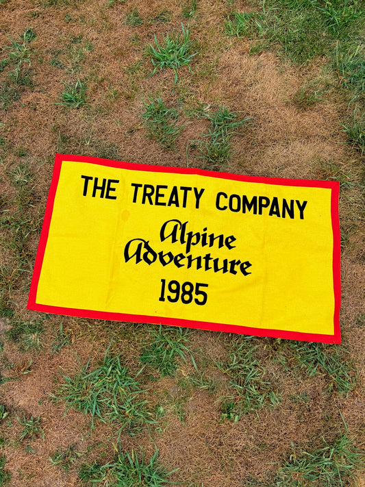Vintage 1985 The Treaty Company "Alpine Adventure" Felt Banner
