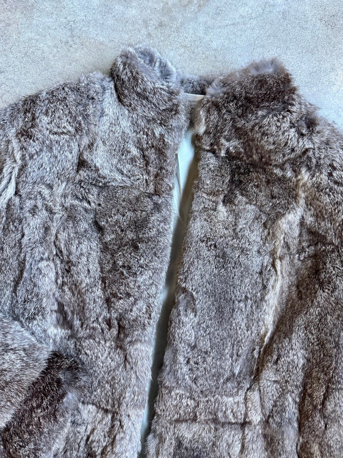 Vintage 1980s Somerset Furs Grey Rabbit Fur Coat | Medium