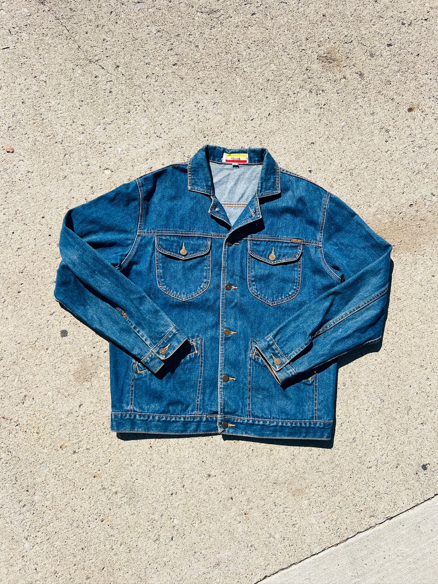 Vintage 1970s Cotler Denim Barn Jacket | Large