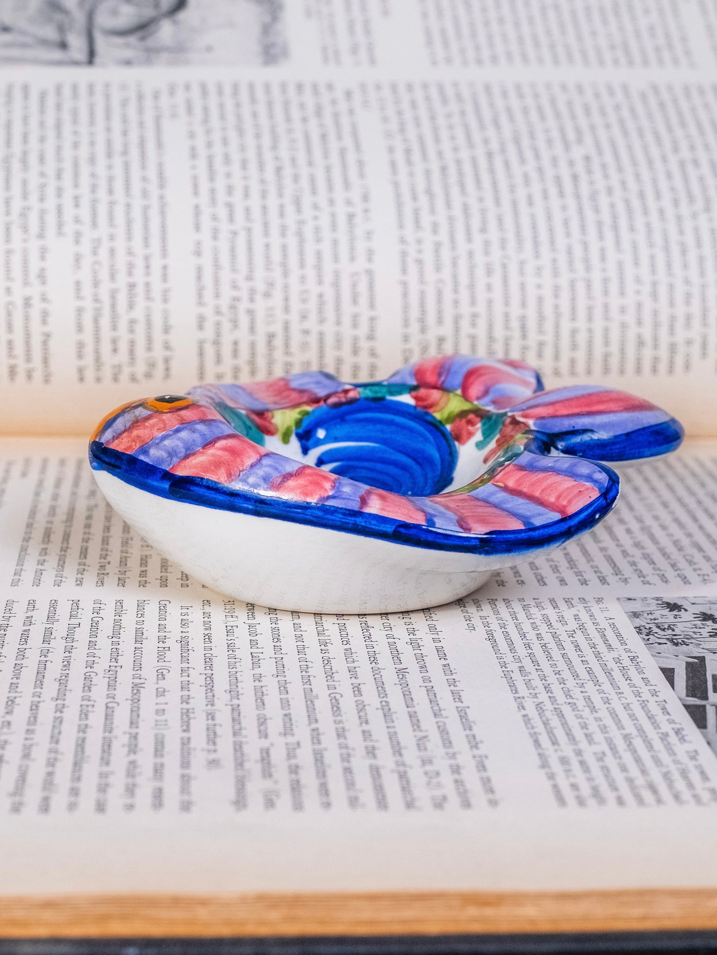 Vintage 1980s Ceramic Mexican Folk Art Fish Ashtray