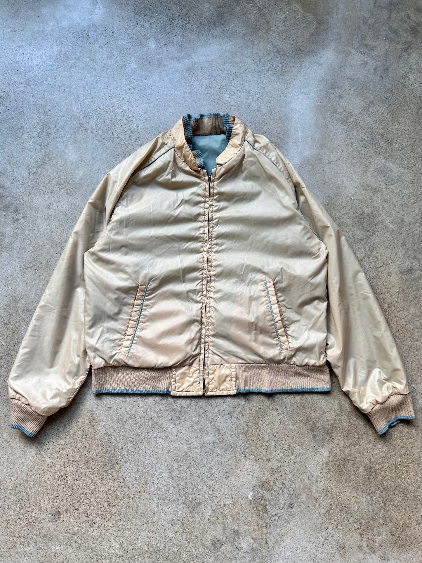 Vintage 1970s/80s JCPenney Active Reversible Zip-Up Windbreaker Jacket | Large