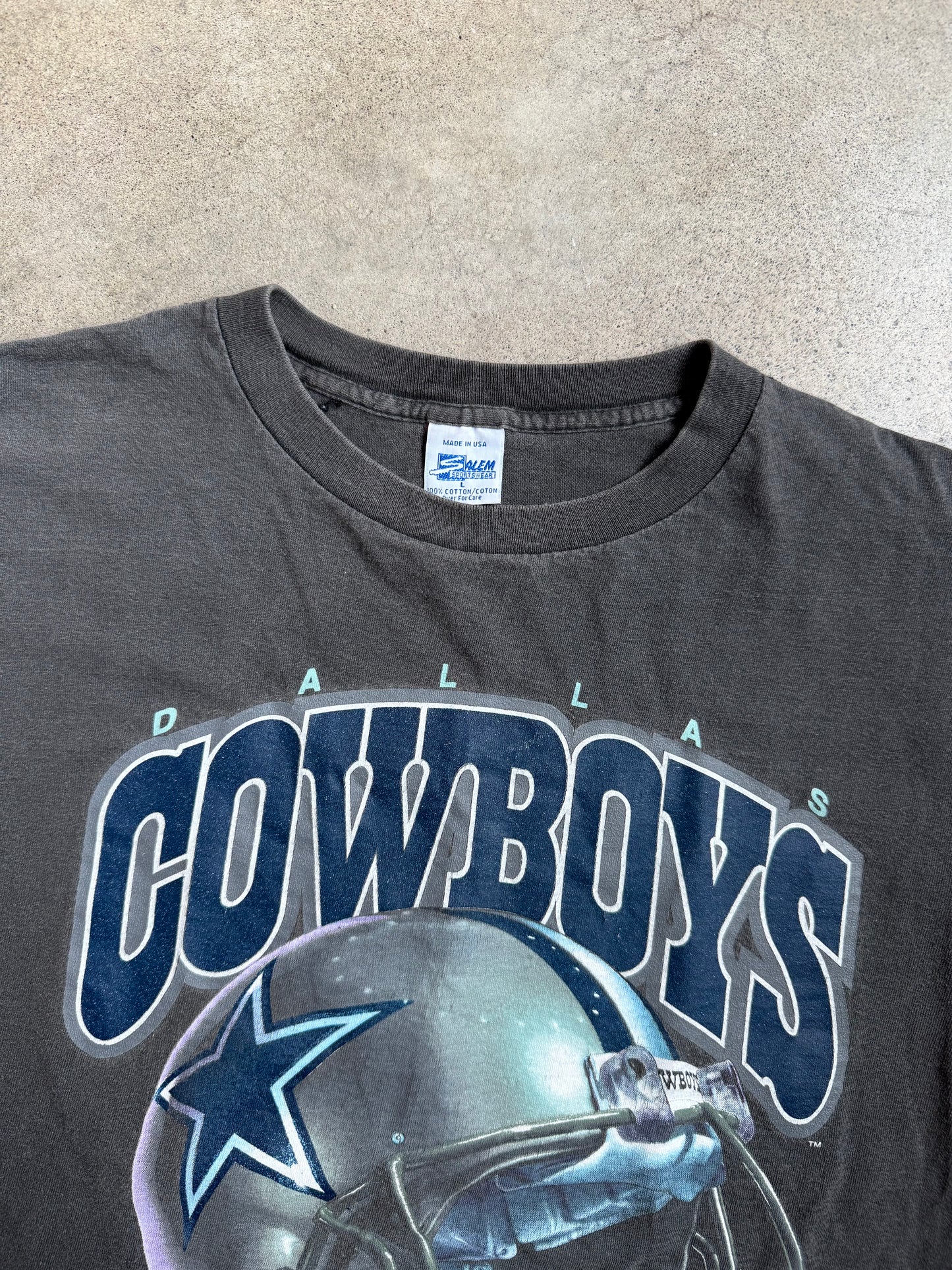 Vintage 1992 Grey Dallas Cowboys Graphic Tee | Large