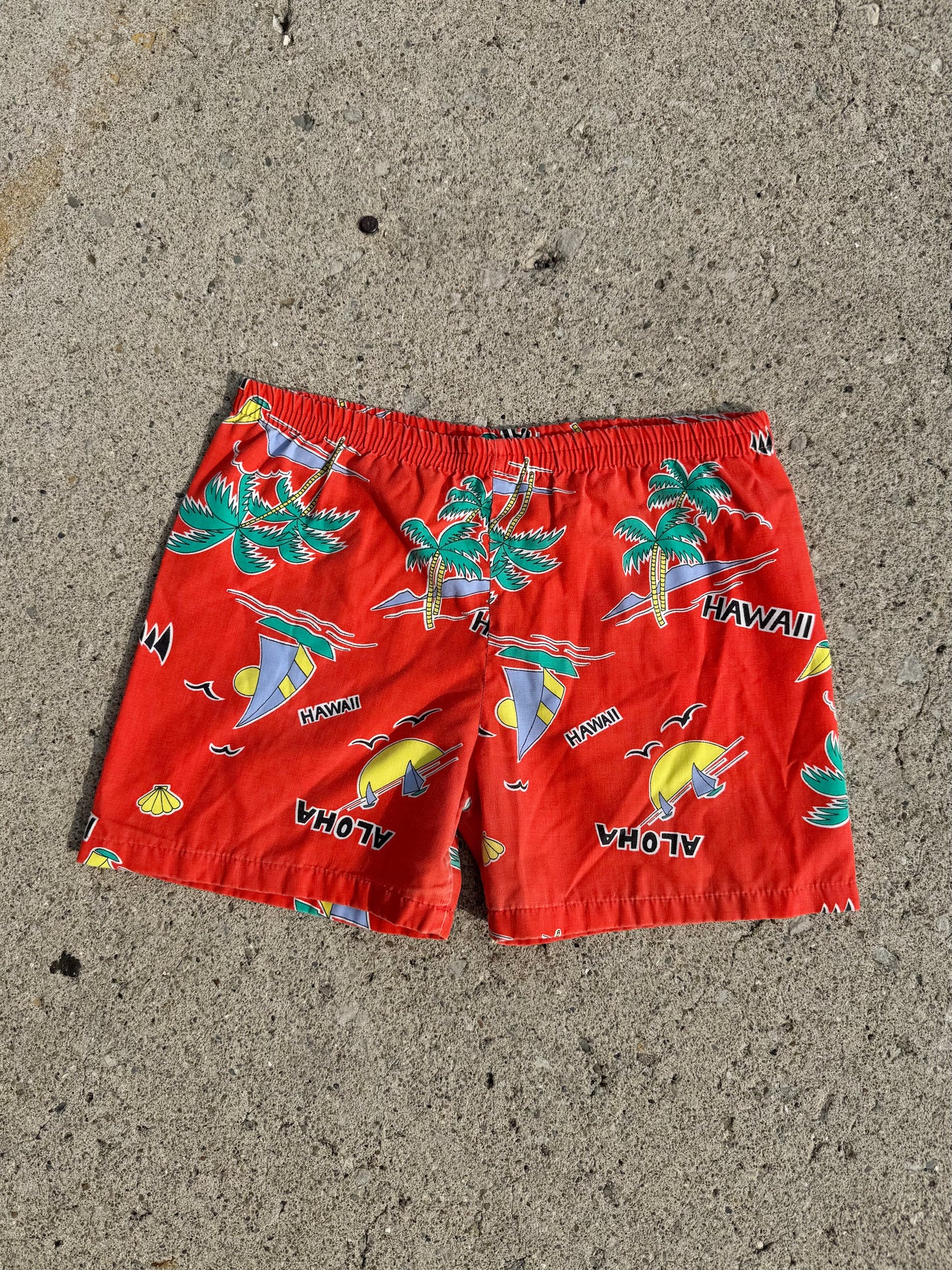 Vintage 1970s Hawaiian Shirt & Shorts Two-Piece Set