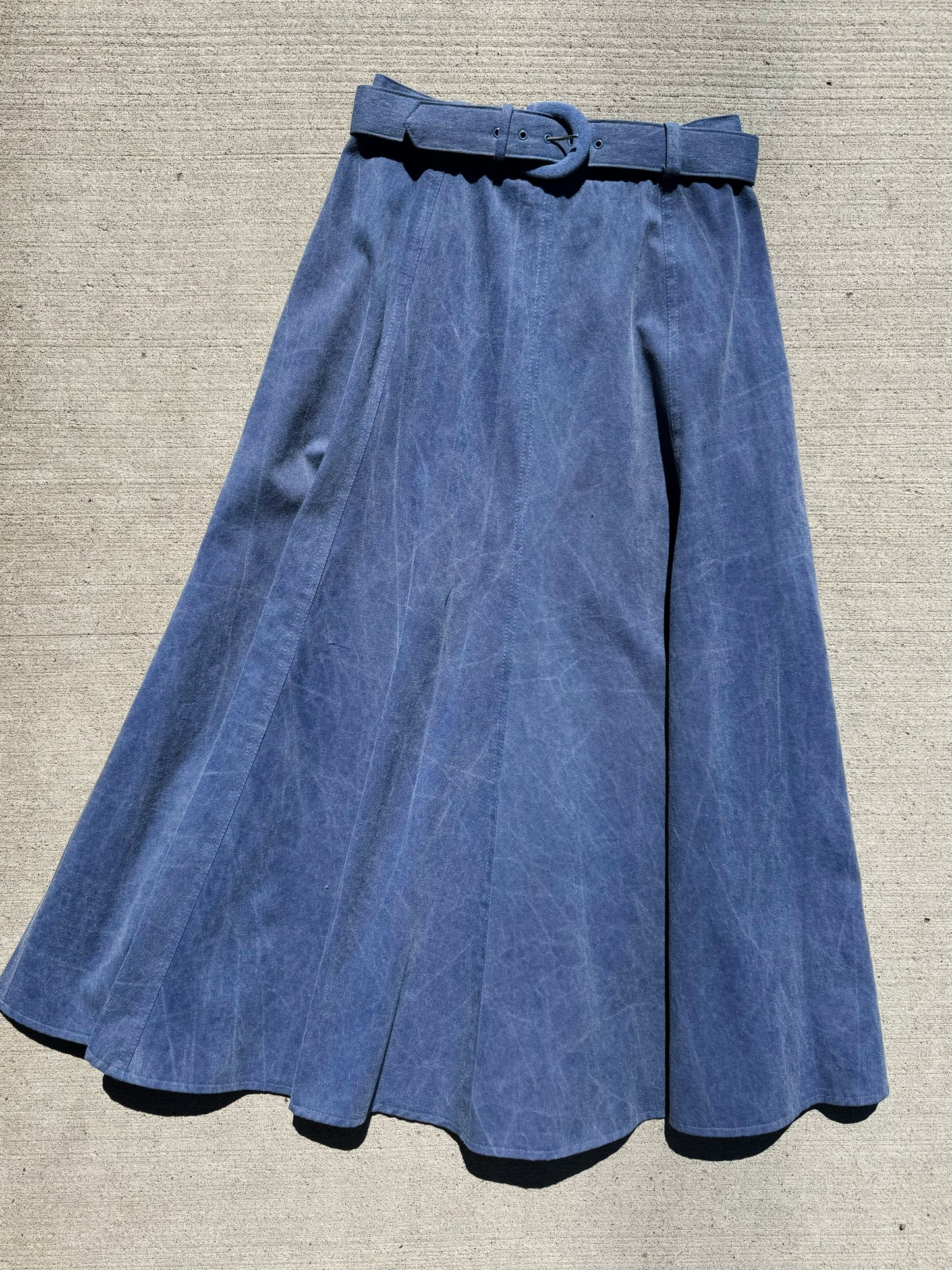 Vintage 1980s Western Wear Belted Maxi Skirt | Small