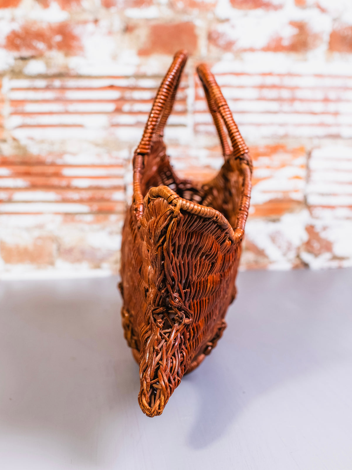 Vintage Woven Wicker Fish-Shaped Basket Bag