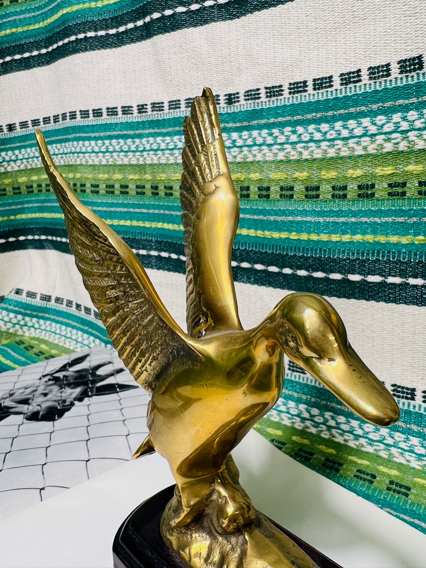 Vintage Brass Duck Statue