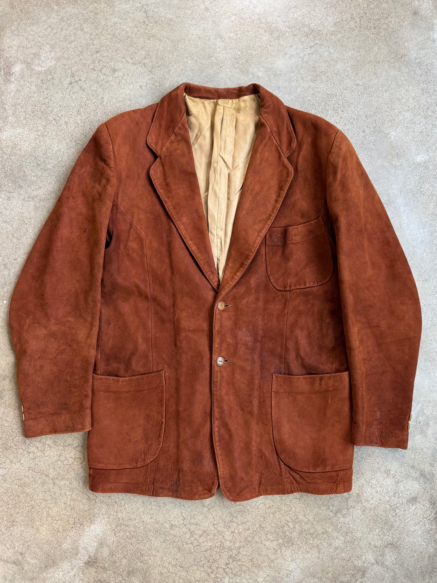 Vintage 1940s Styled by Scully Brown Suede Suit Jacket | 38