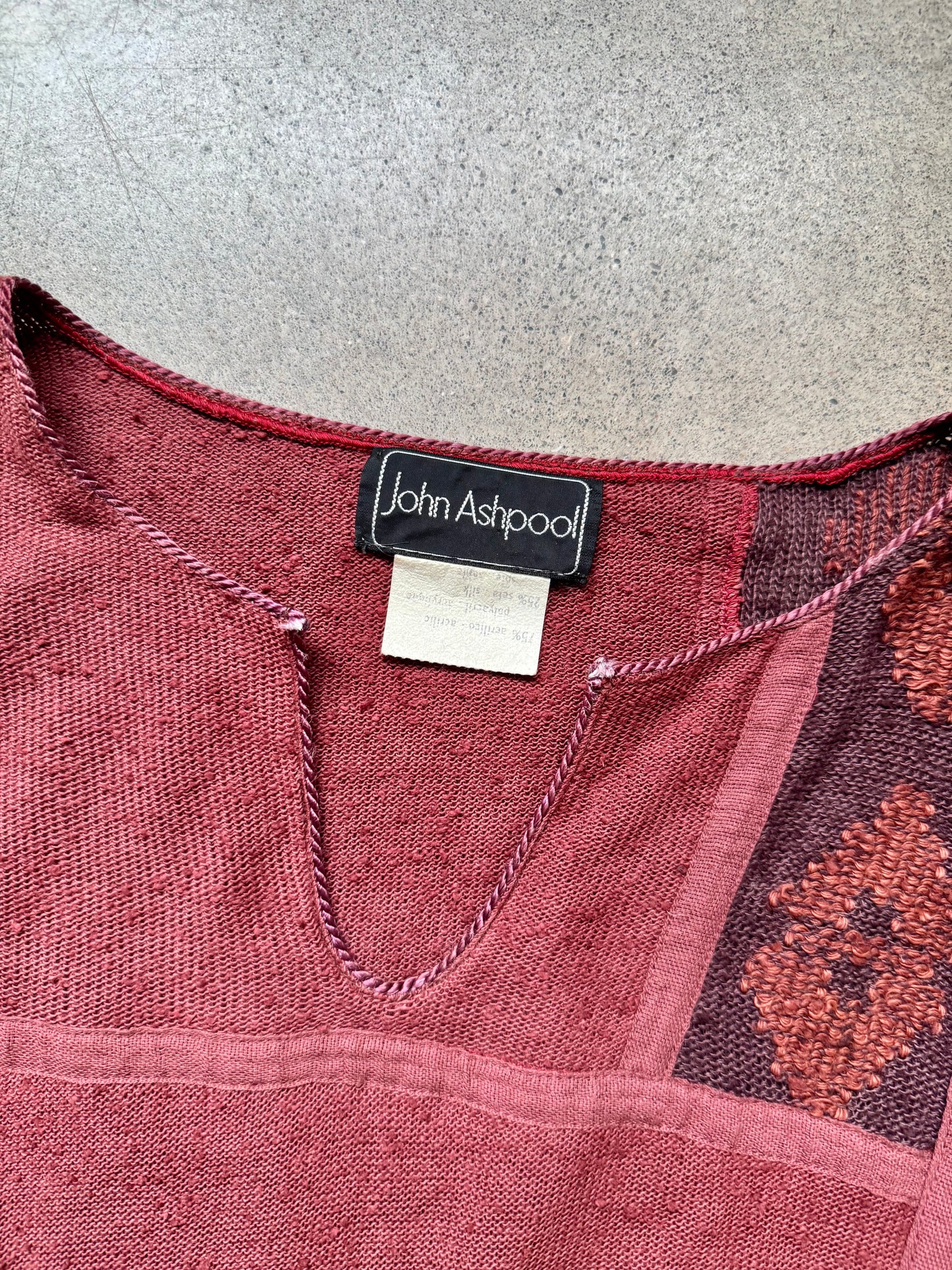 Vintage 1980s John Ashpool Italian Silk-Blend Knit Dolman Sweater | Large