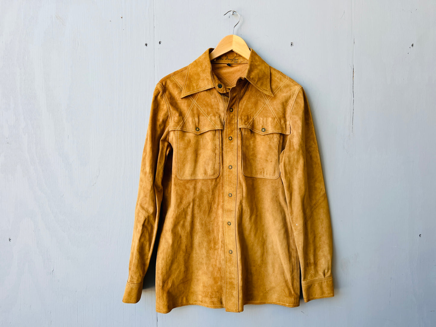 Vintage 1970’s MacDouglas Paris Suede Leather Button Down Shirt