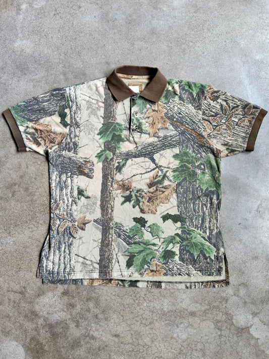 Vintage 1990s Duxback Realtree Camo Polo Shirt | Large