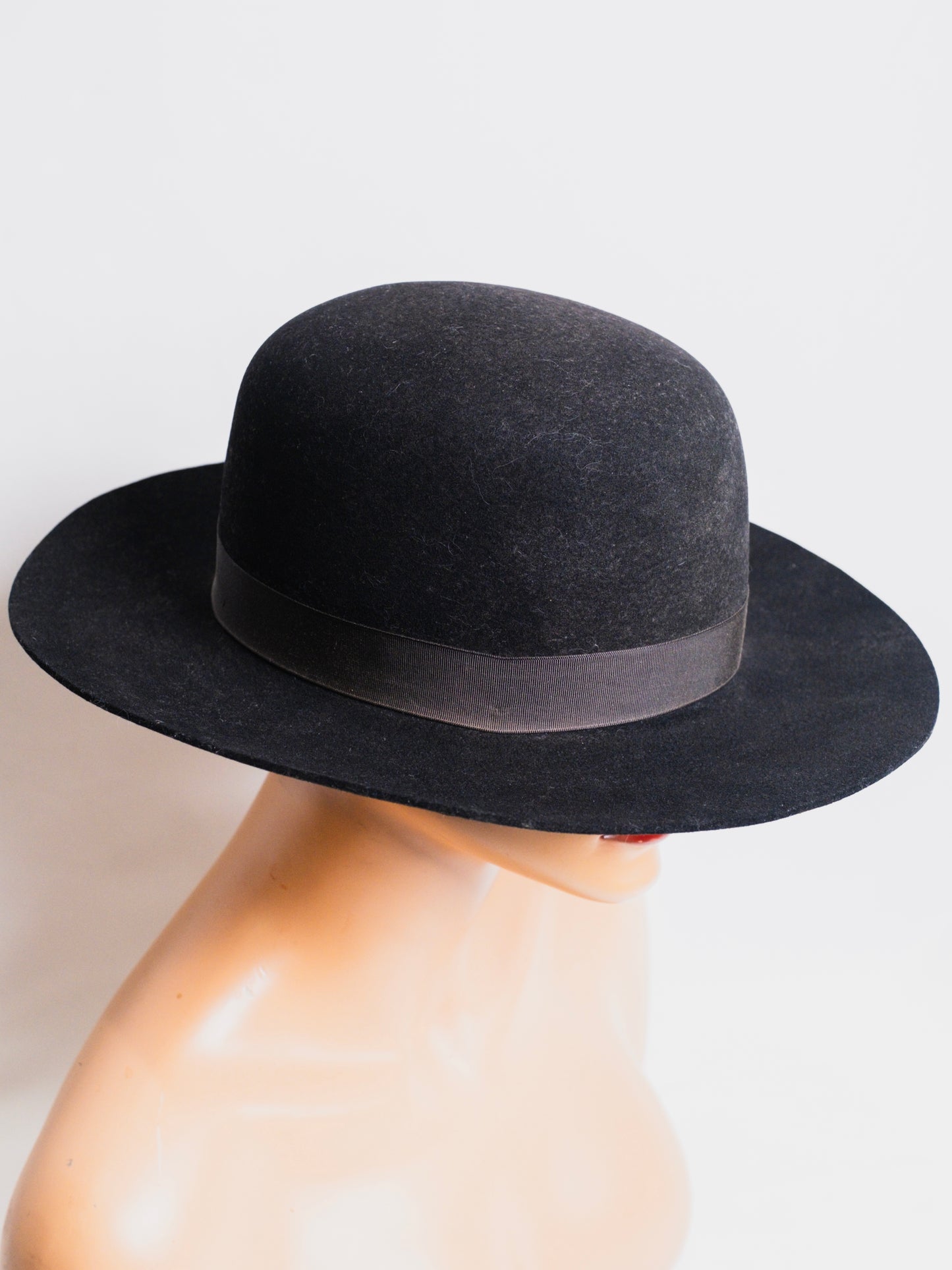 Vintage 1950s Dynafelt Black Western Wide Brim Hat