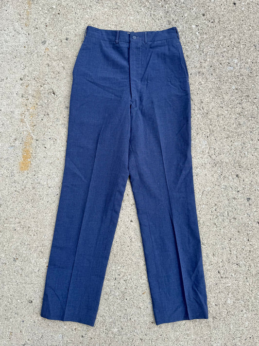 Vintage 1950s Military Issue Blue Wool Trousers | Waist 28”